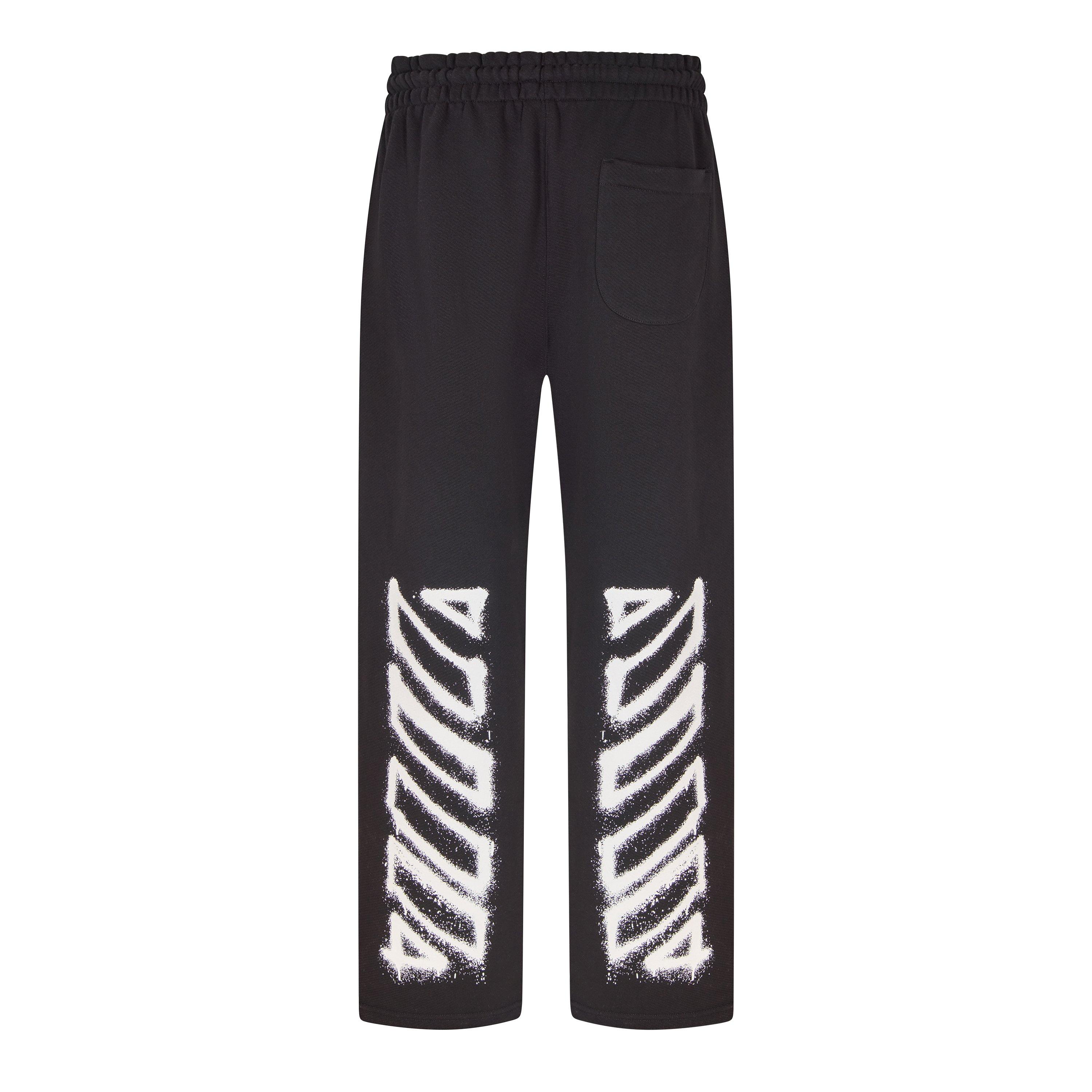 Black - Off White - Men's Slim Fit Jogging Bottoms - 2