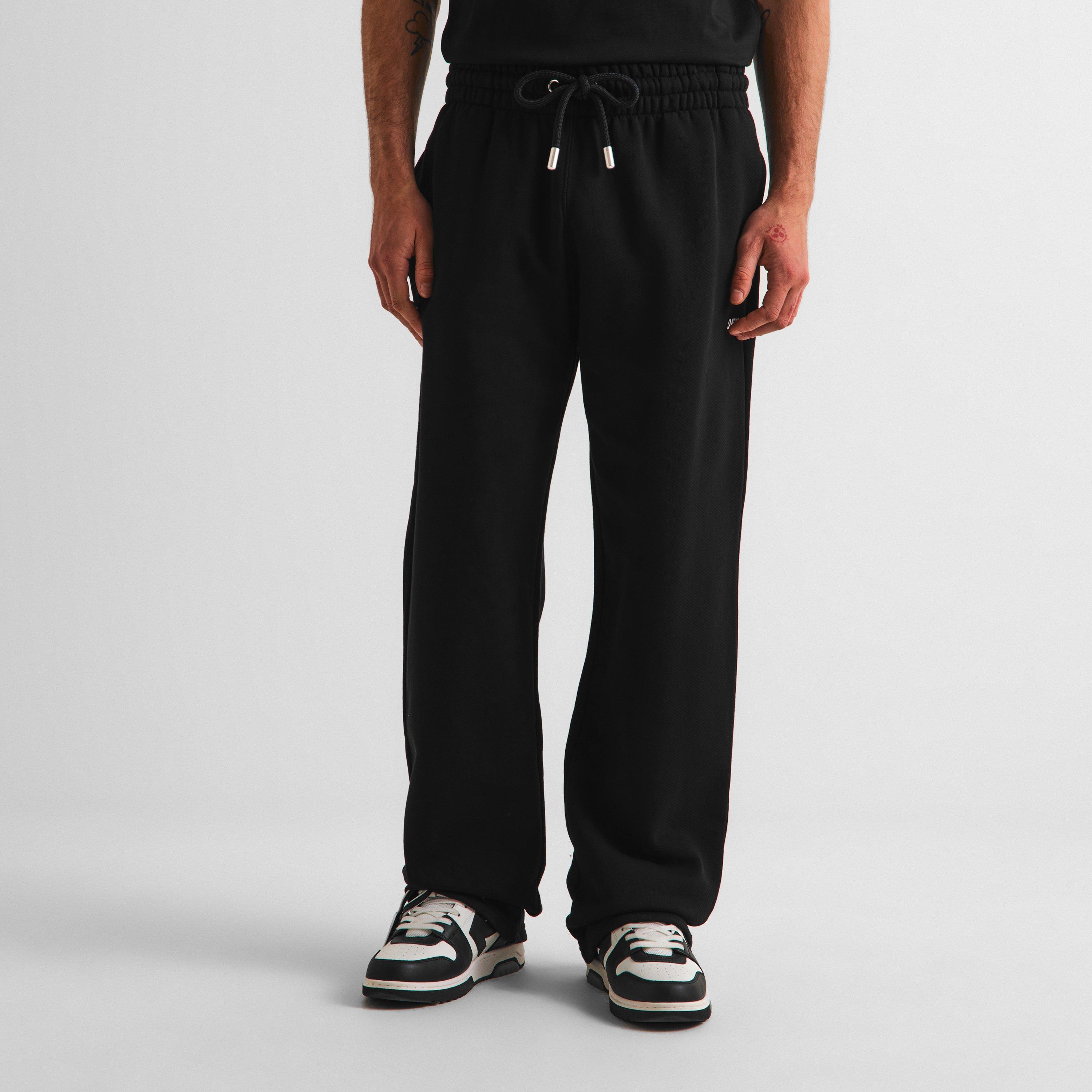 Black - Off White - Men's Slim Fit Jogging Bottoms - 3