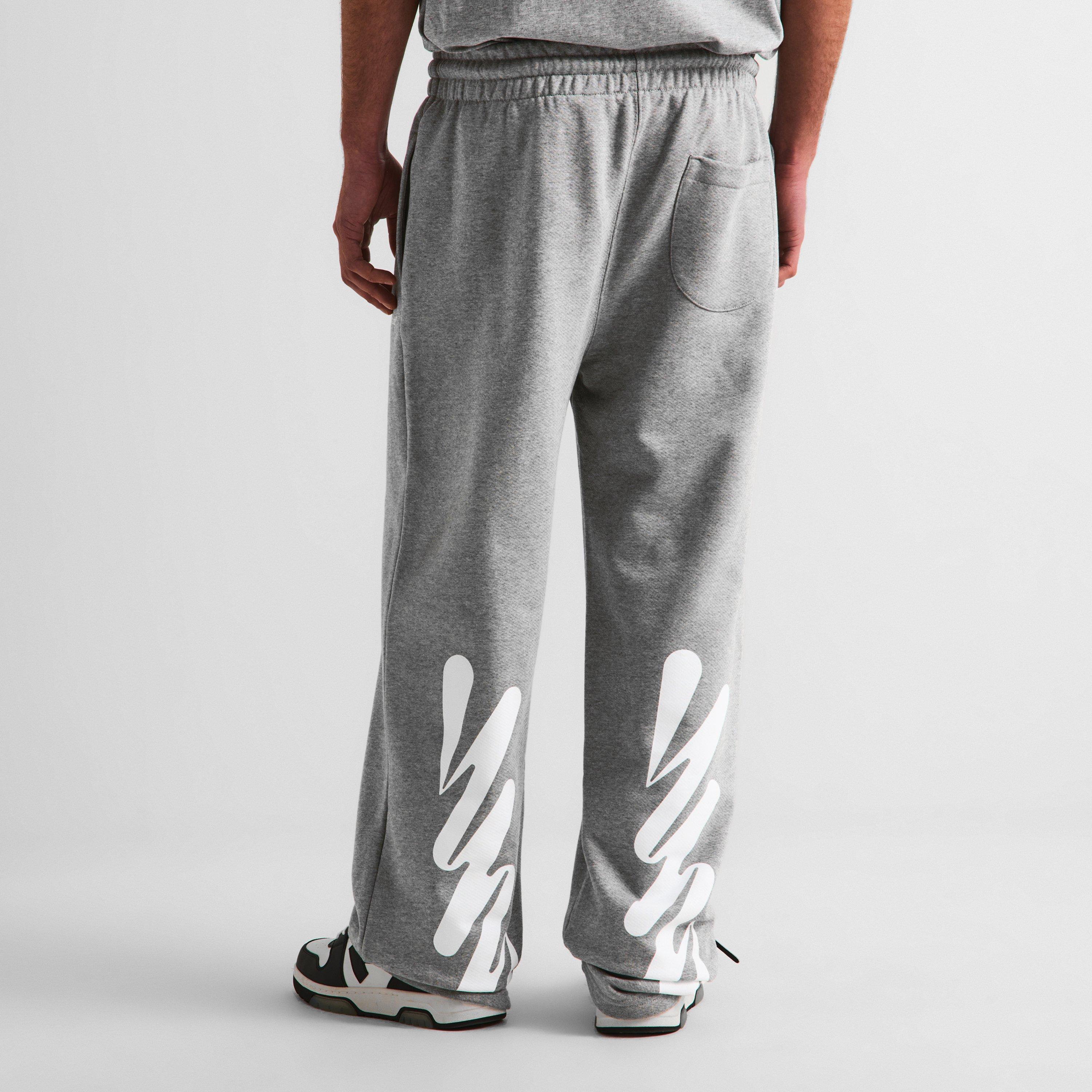 Light Grey - Off White - Men's Slim Fit Jogging Bottoms - 4