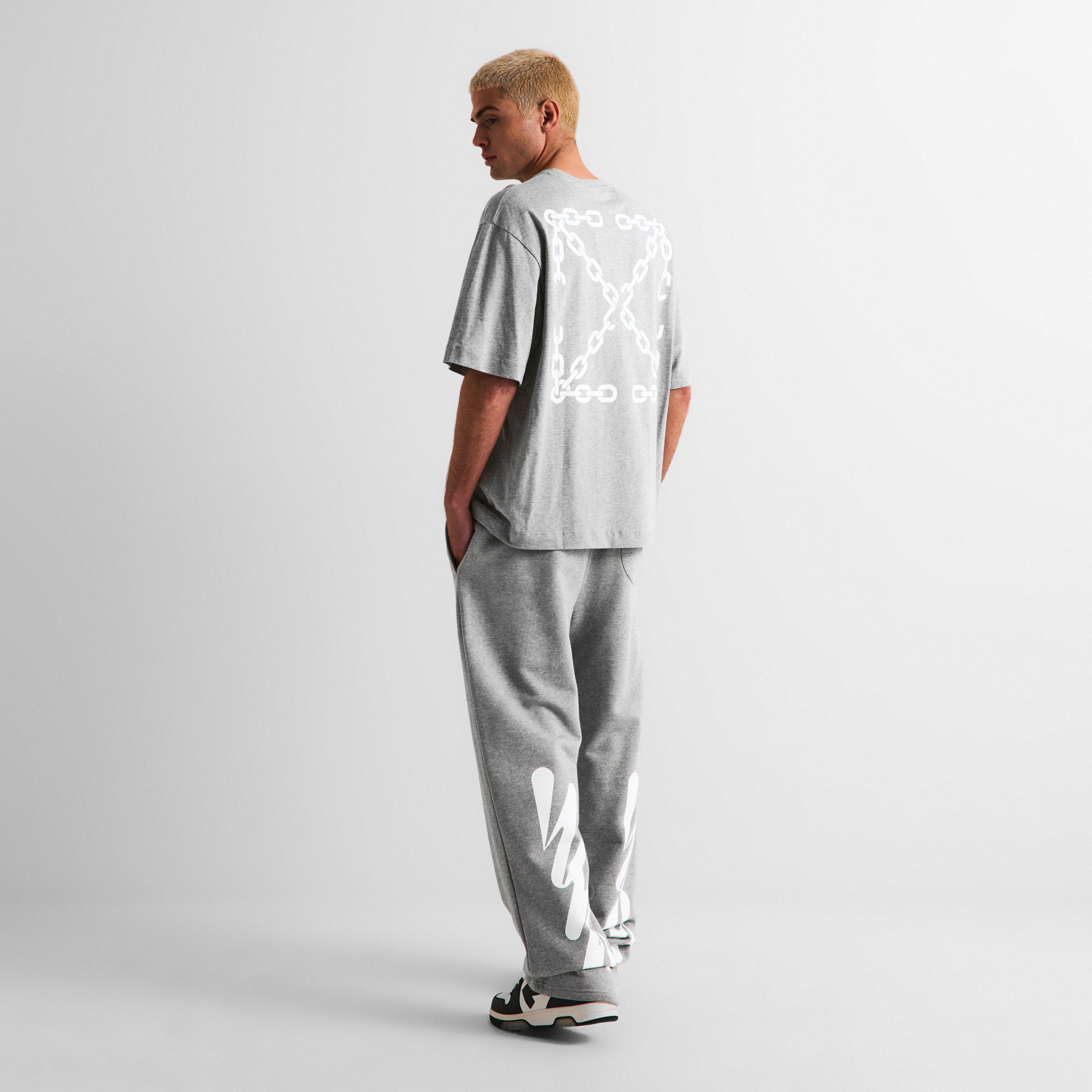 Light Grey - Off White - Men's Slim Fit Jogging Bottoms - 6
