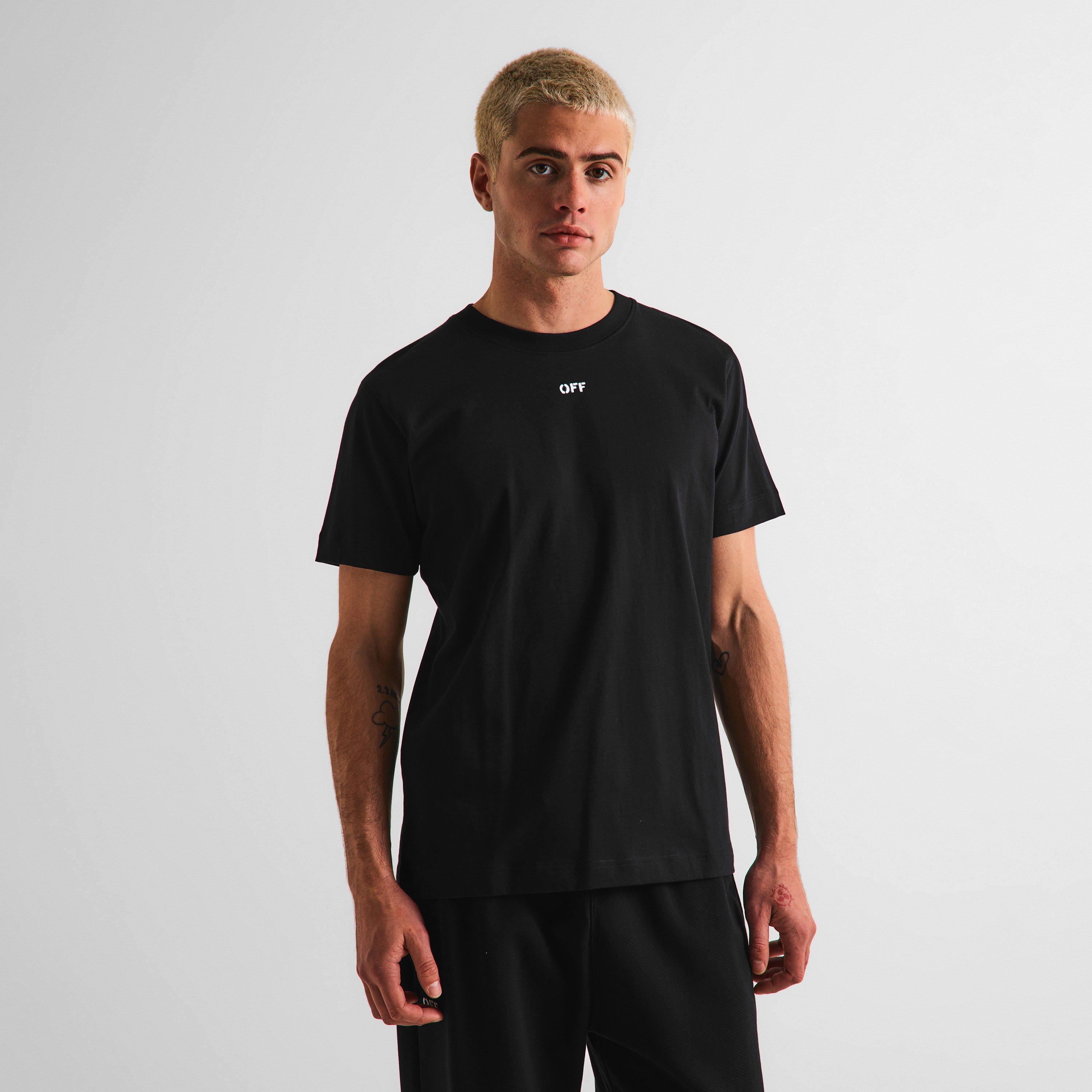 Black - Off White - Men's Slim Fit T-Shirt - 3