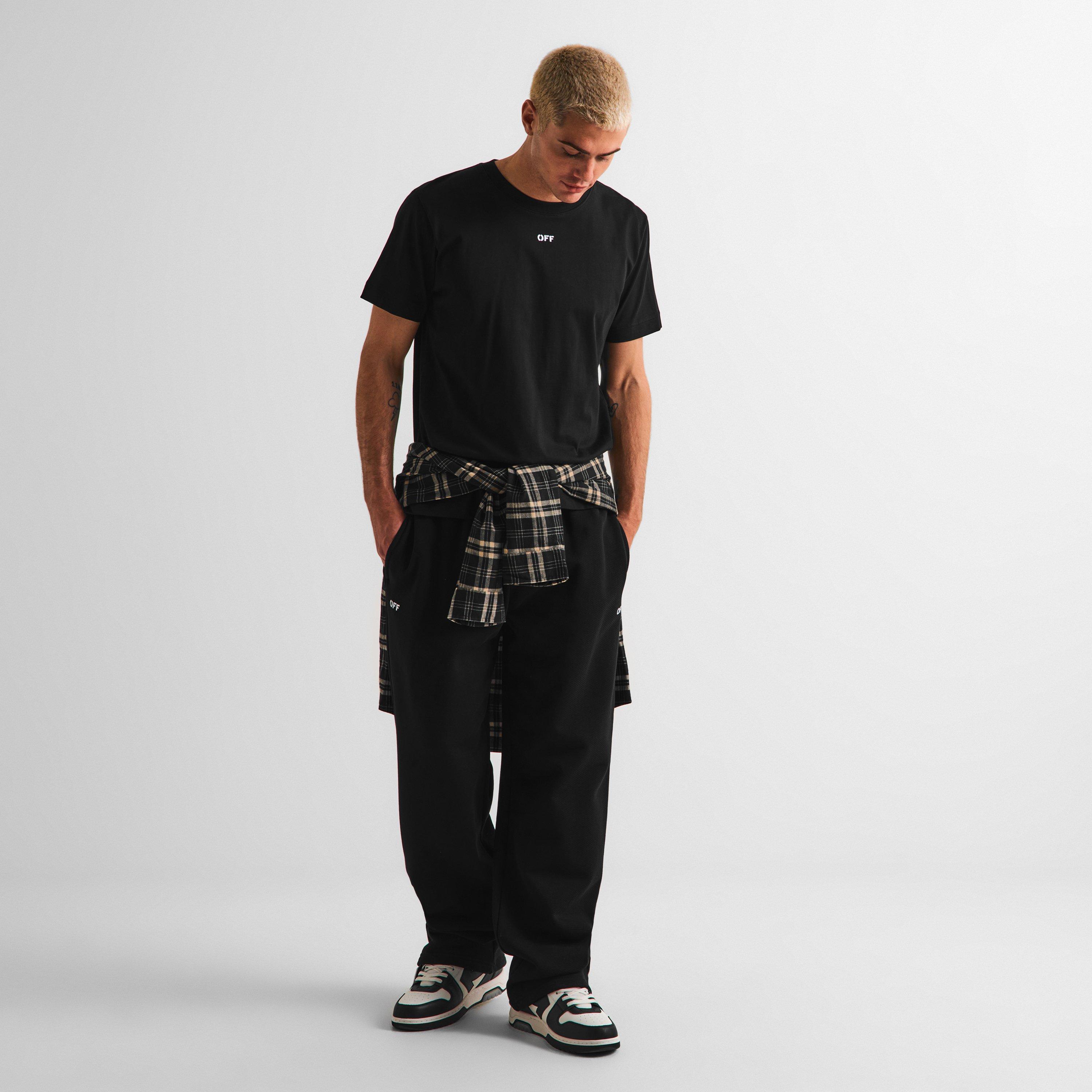 Black - Off White - Men's Slim Fit T-Shirt - 6
