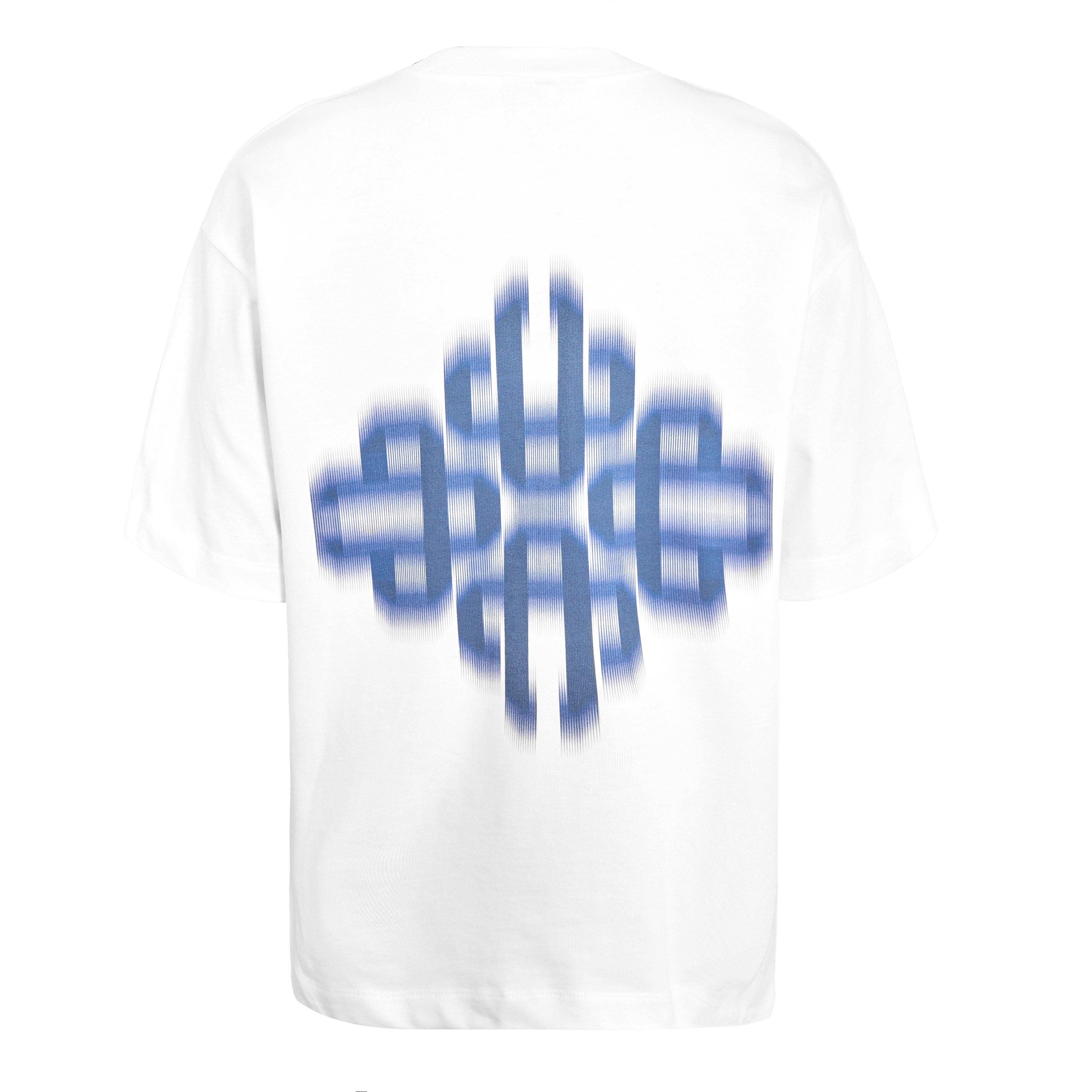 White/Navy - The Couture Club - Men's Blurred Oversized Fit Oversized T-Shirt - 2