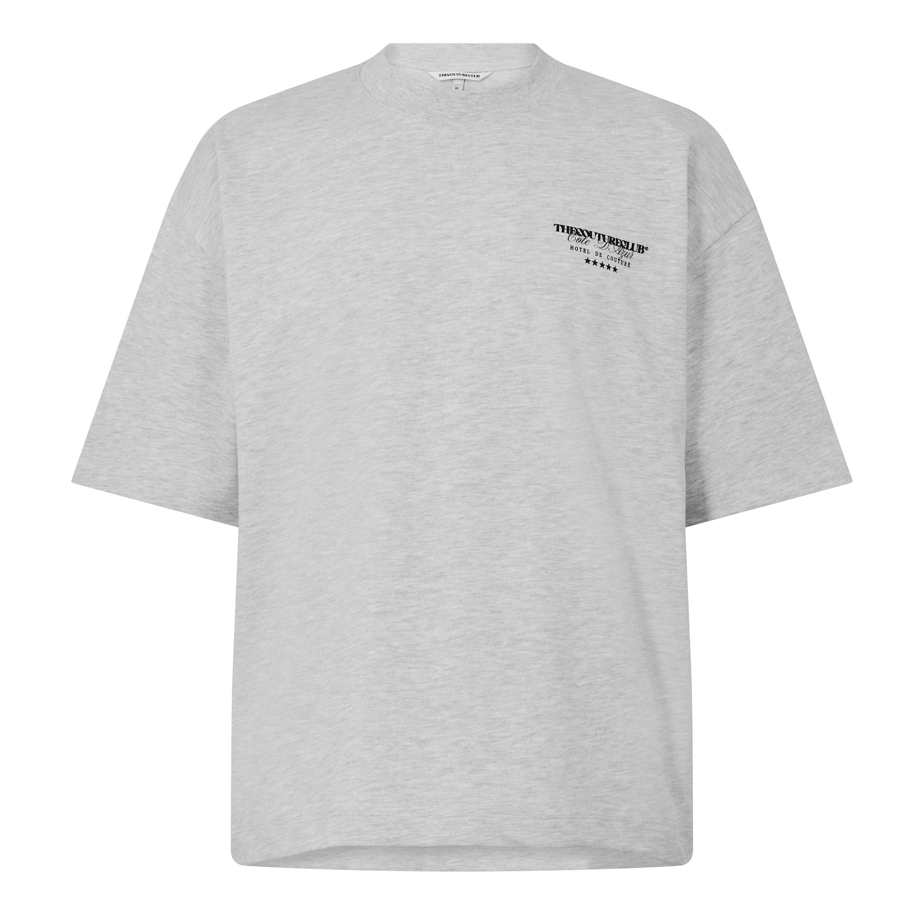 Grey Marl/Green - The Couture Club - Men's Oversized Fit T-Shirt - 1