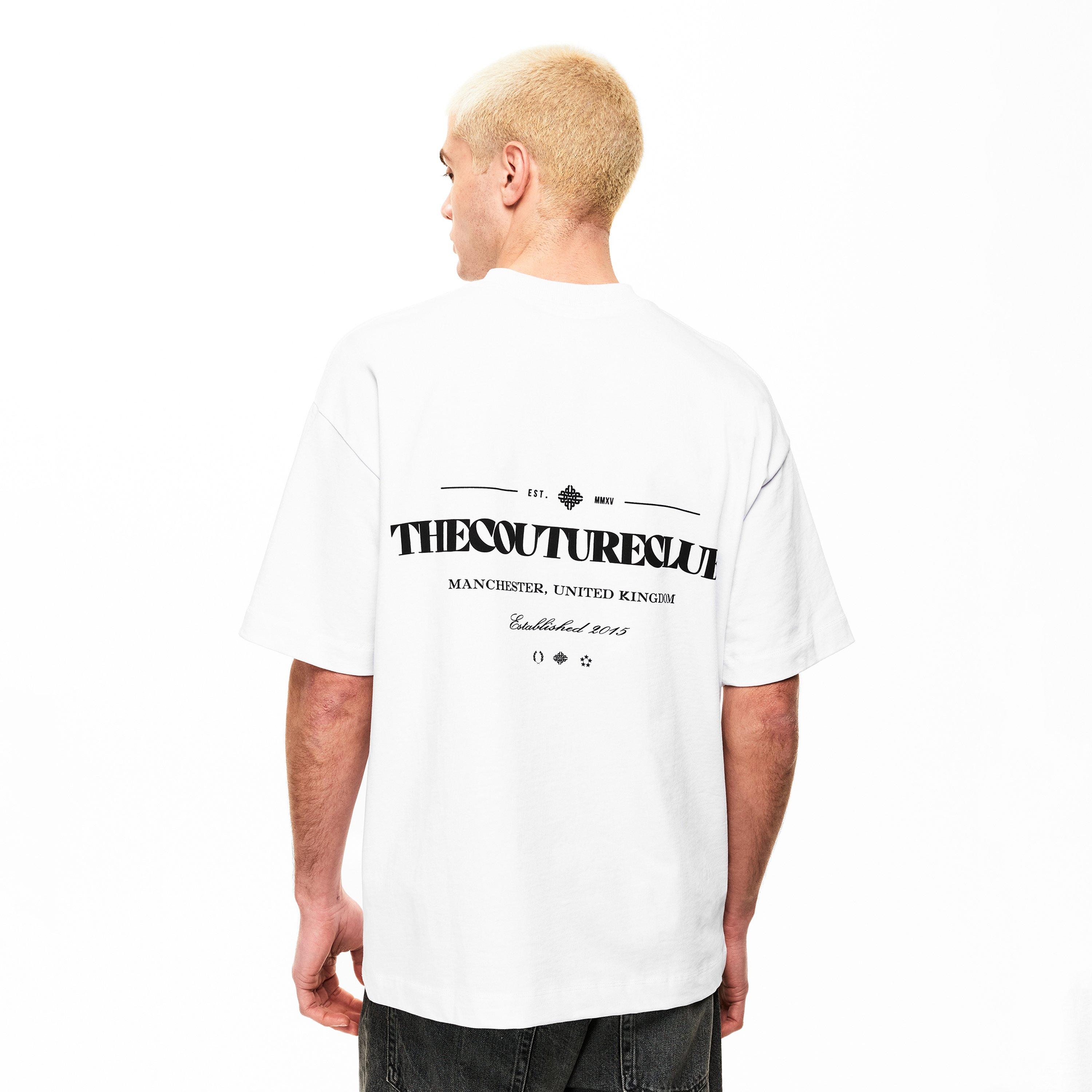 White/Black - The Couture Club - Men's Copyright T Oversized T-Shirt - 4