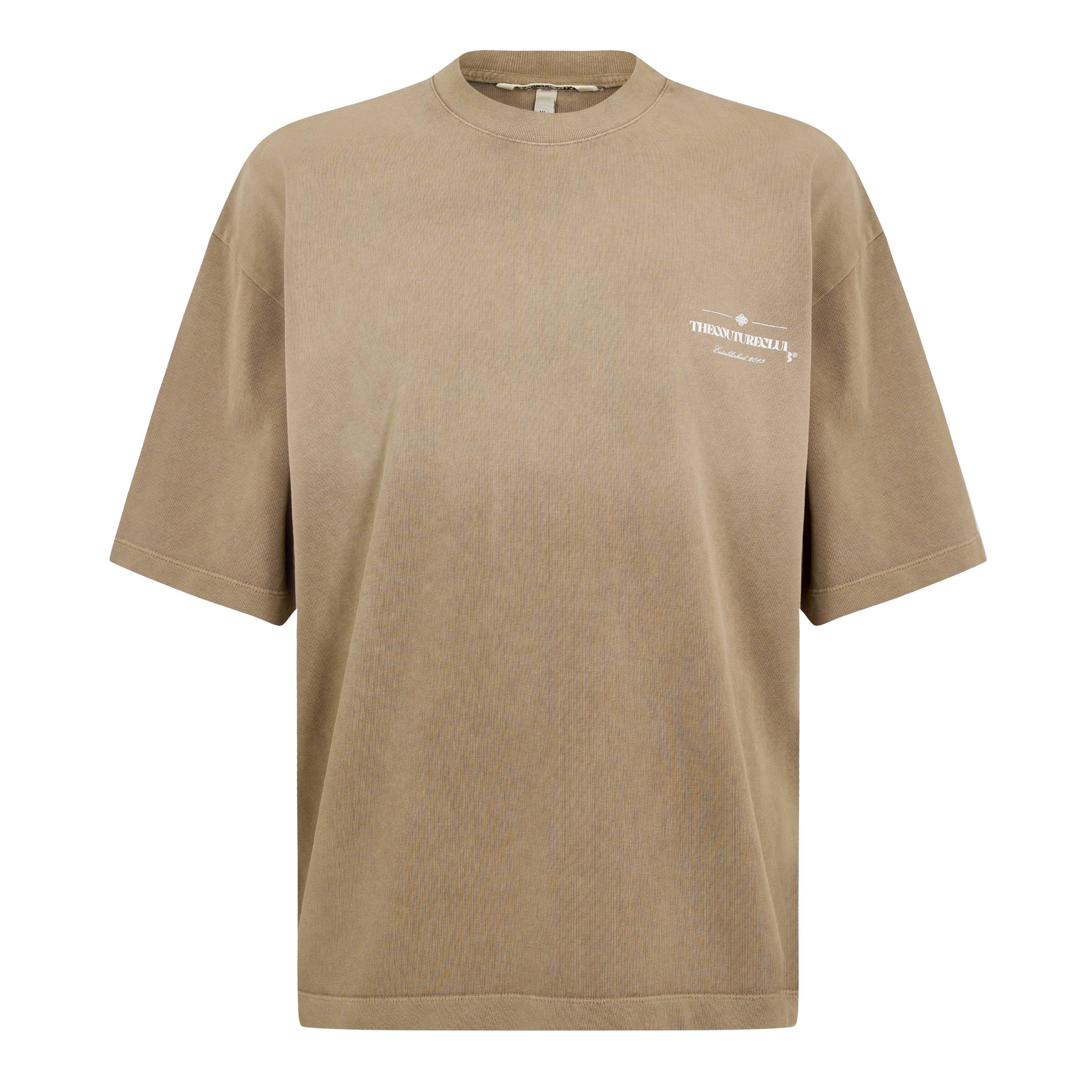 Beige - The Couture Club - Men's Oversized T-Shirt - 1
