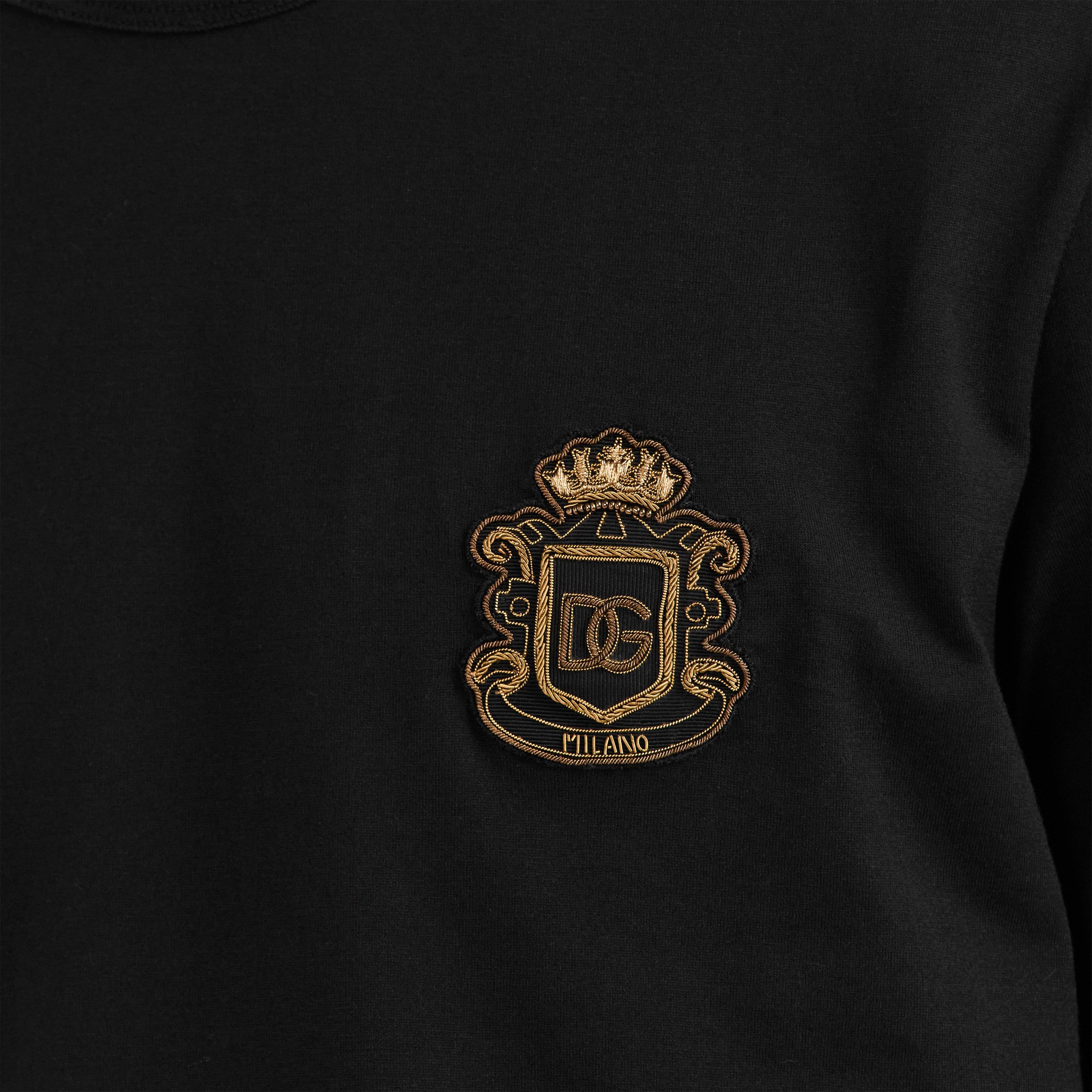 Black - Dolce and Gabbana - Men's Crest T-Shirt - 5