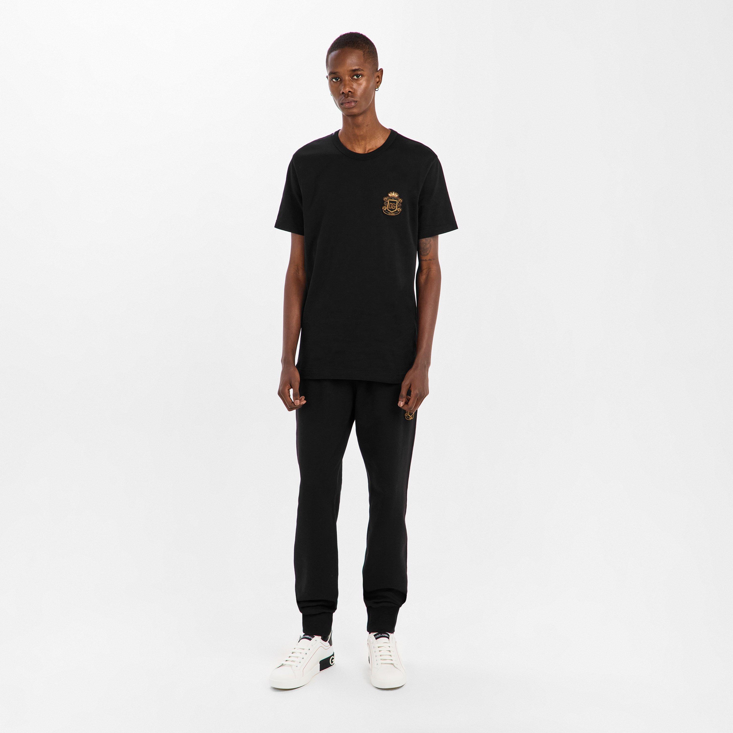 Black - Dolce and Gabbana - Men's Crest T-Shirt - 6