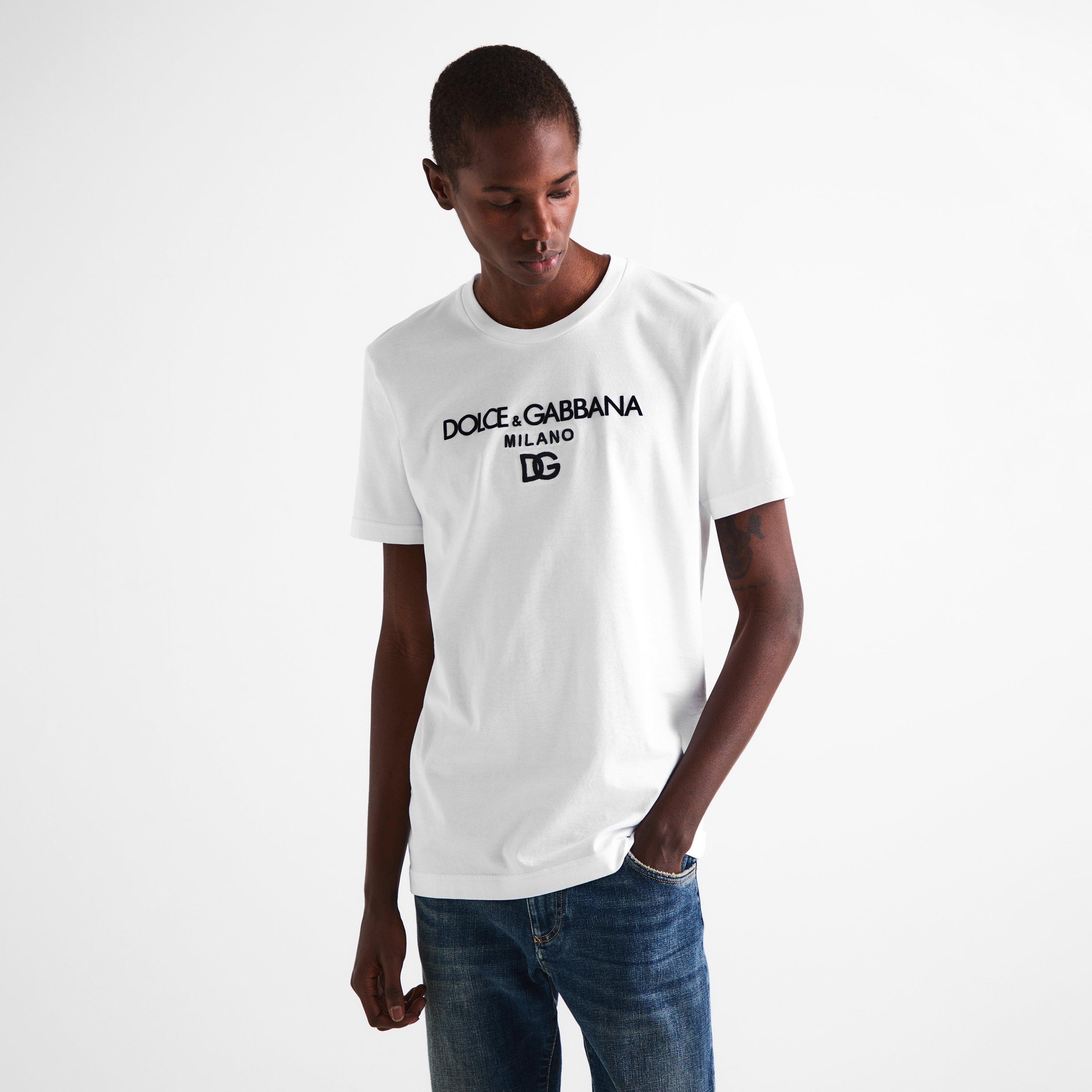 White - Dolce and Gabbana - Men's Logo Milano T-Shirt - 3