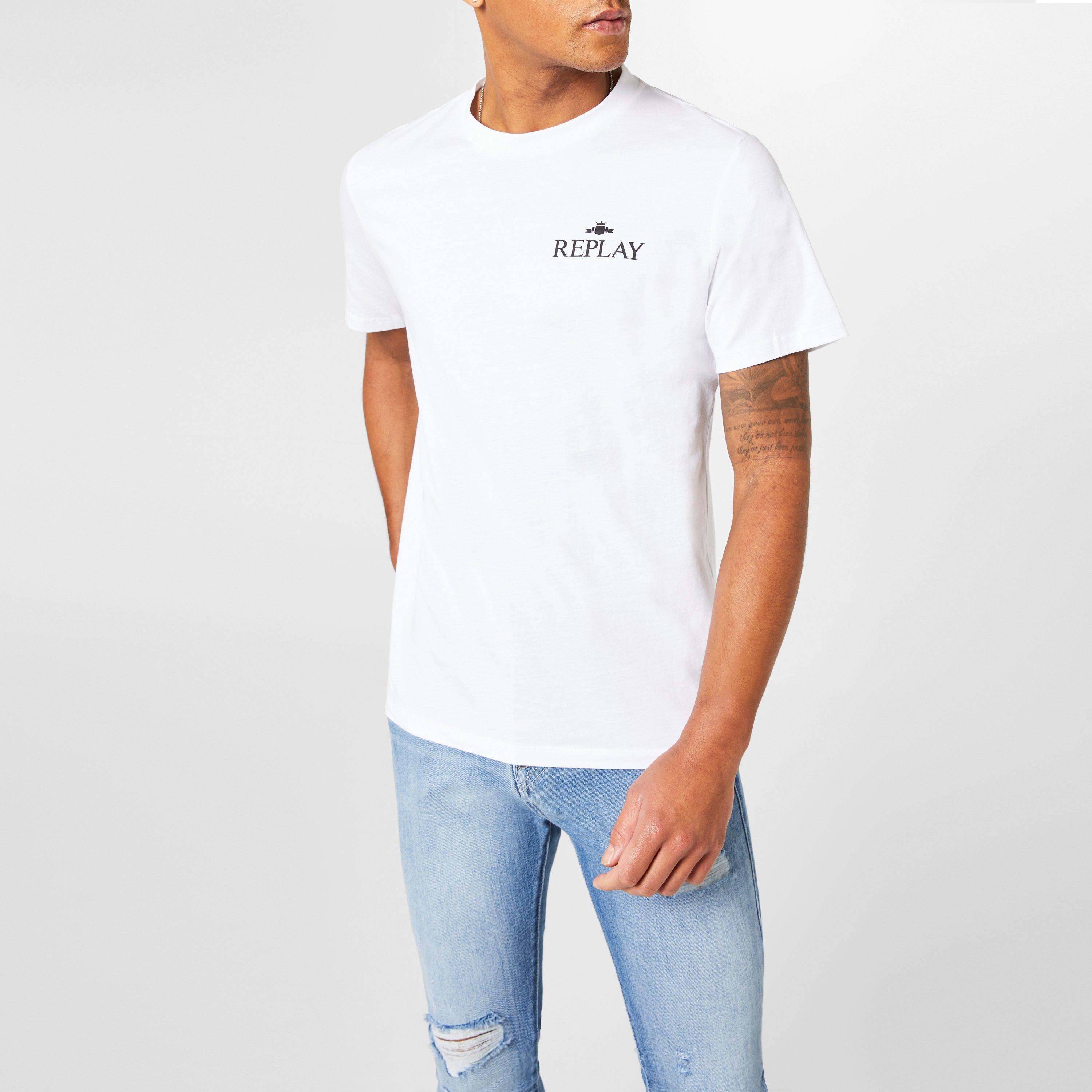 White 001 - Replay - Small Logo T-shirt - 4