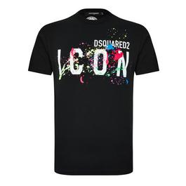 DSquared2 Icon Paint Splatter T Shirt