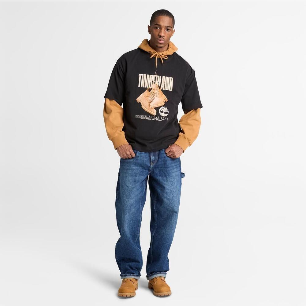 Black - Timberland - Men's Graphic Cotton T-Shirt - 2