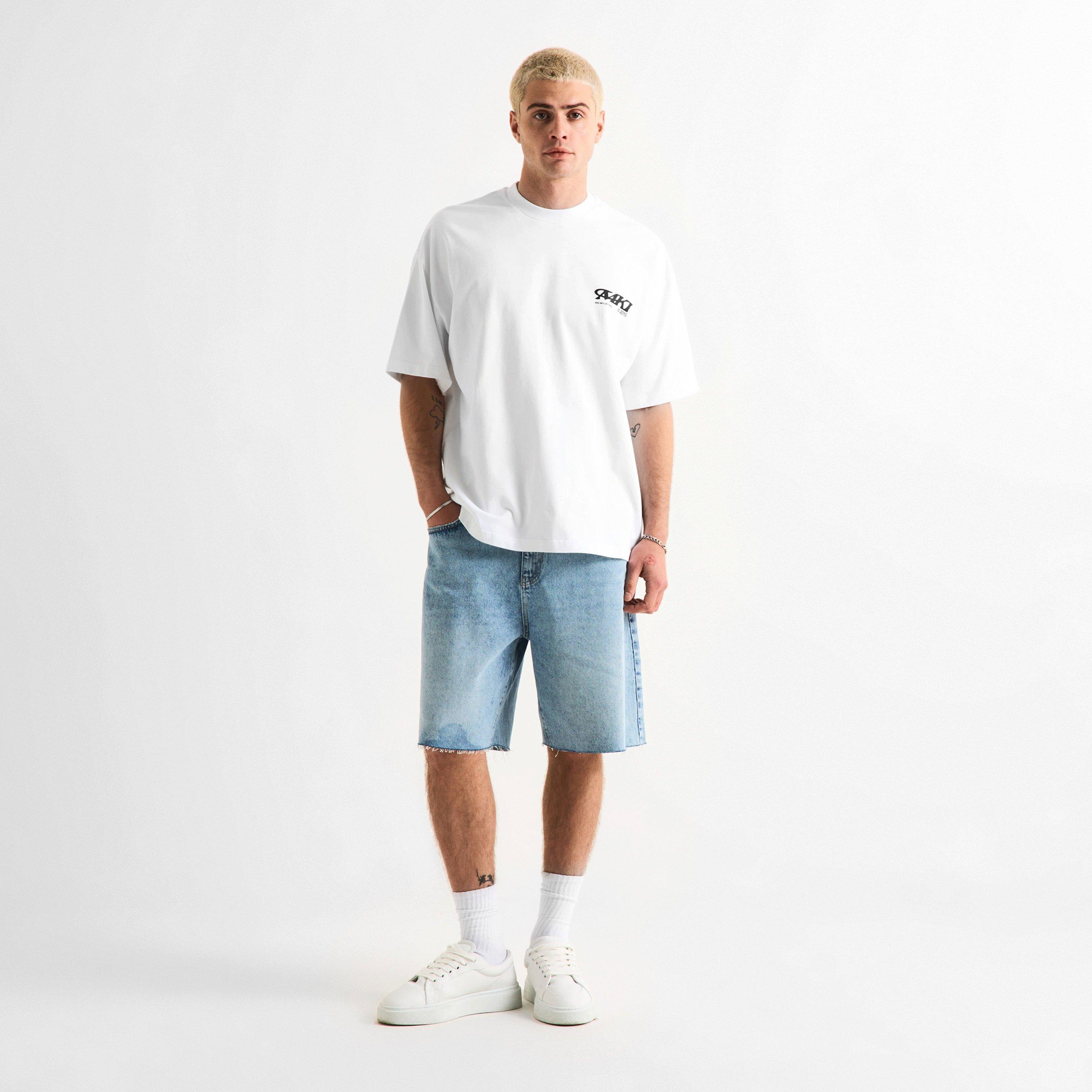 White - MKI MIYUKI ZOKU - Men's Stack Oversized Fit T-Shirt - 6