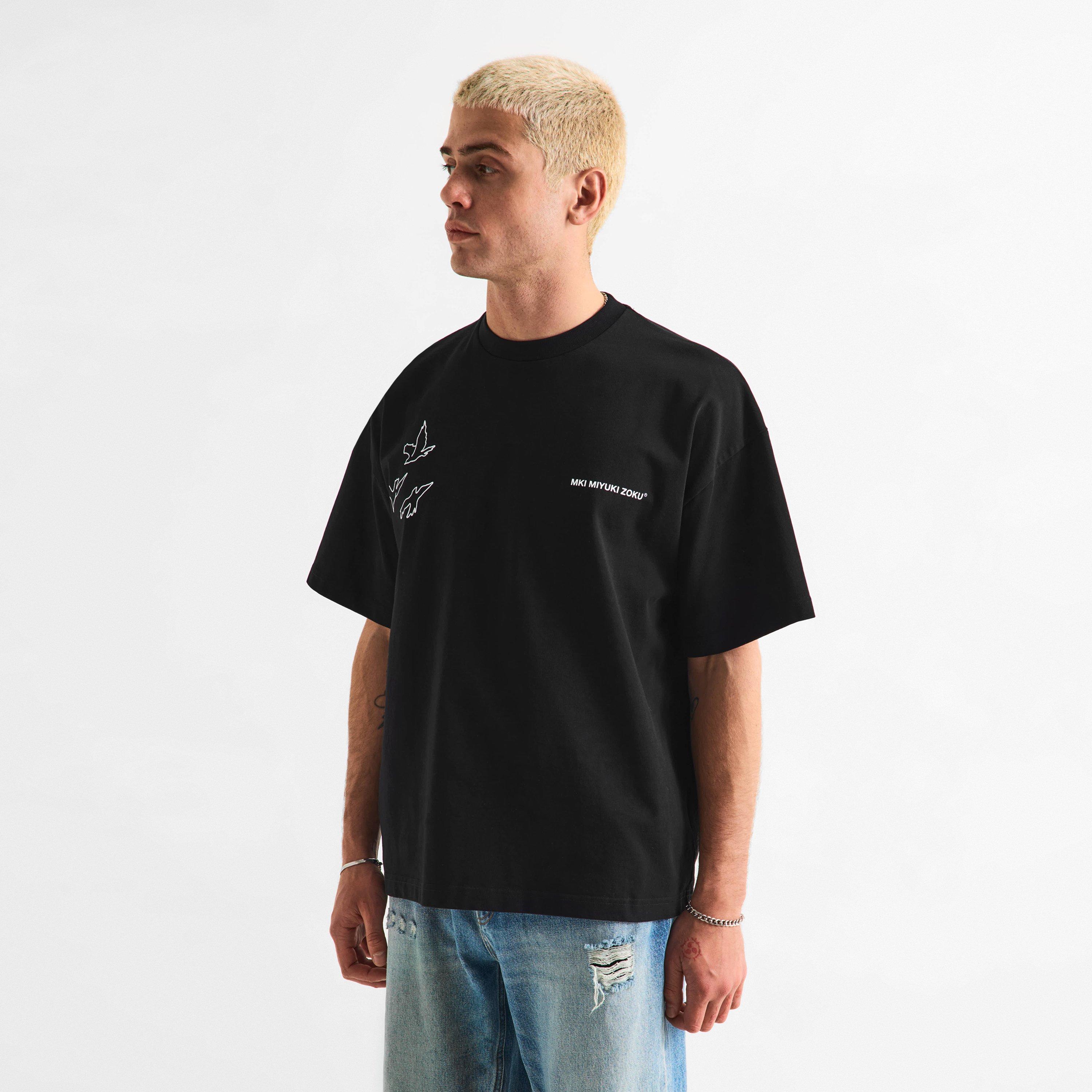Black - MKI MIYUKI ZOKU - Men's Flight Oversized T-Shirt - 3