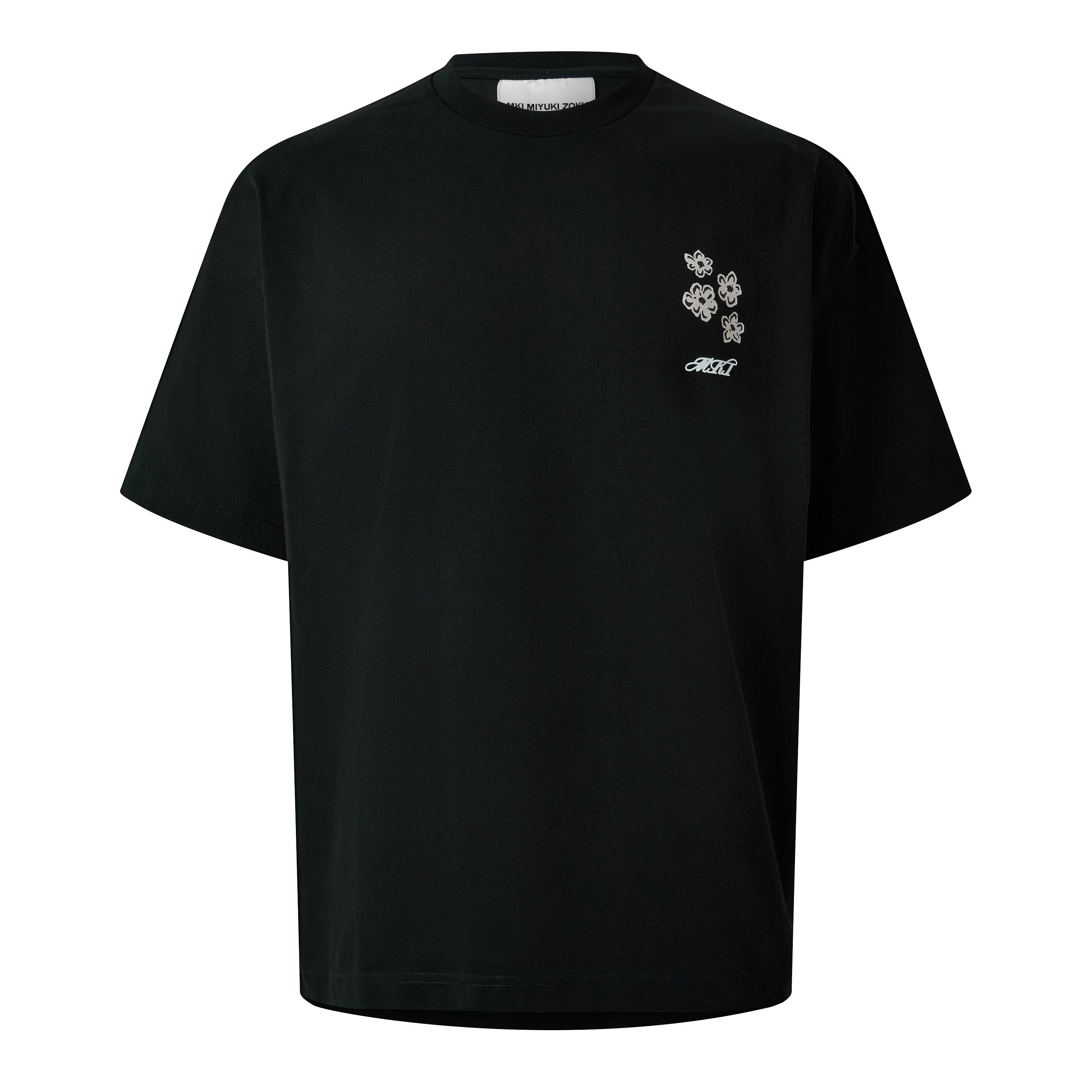 Black - MKI MIYUKI ZOKU - Men's Hibiscus Oversized Fit T-Shirt - 1