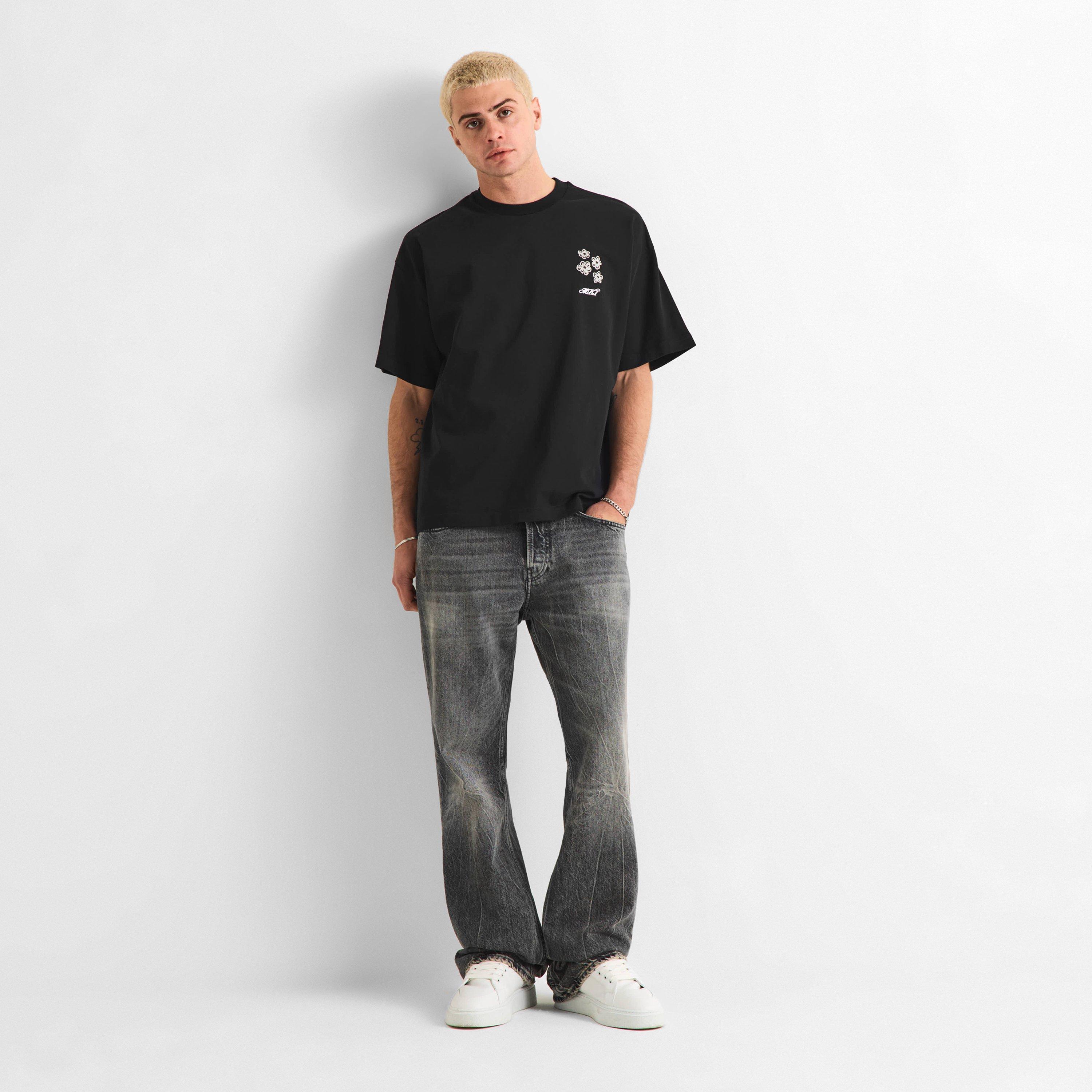 Black - MKI MIYUKI ZOKU - Men's Hibiscus Oversized Fit T-Shirt - 6