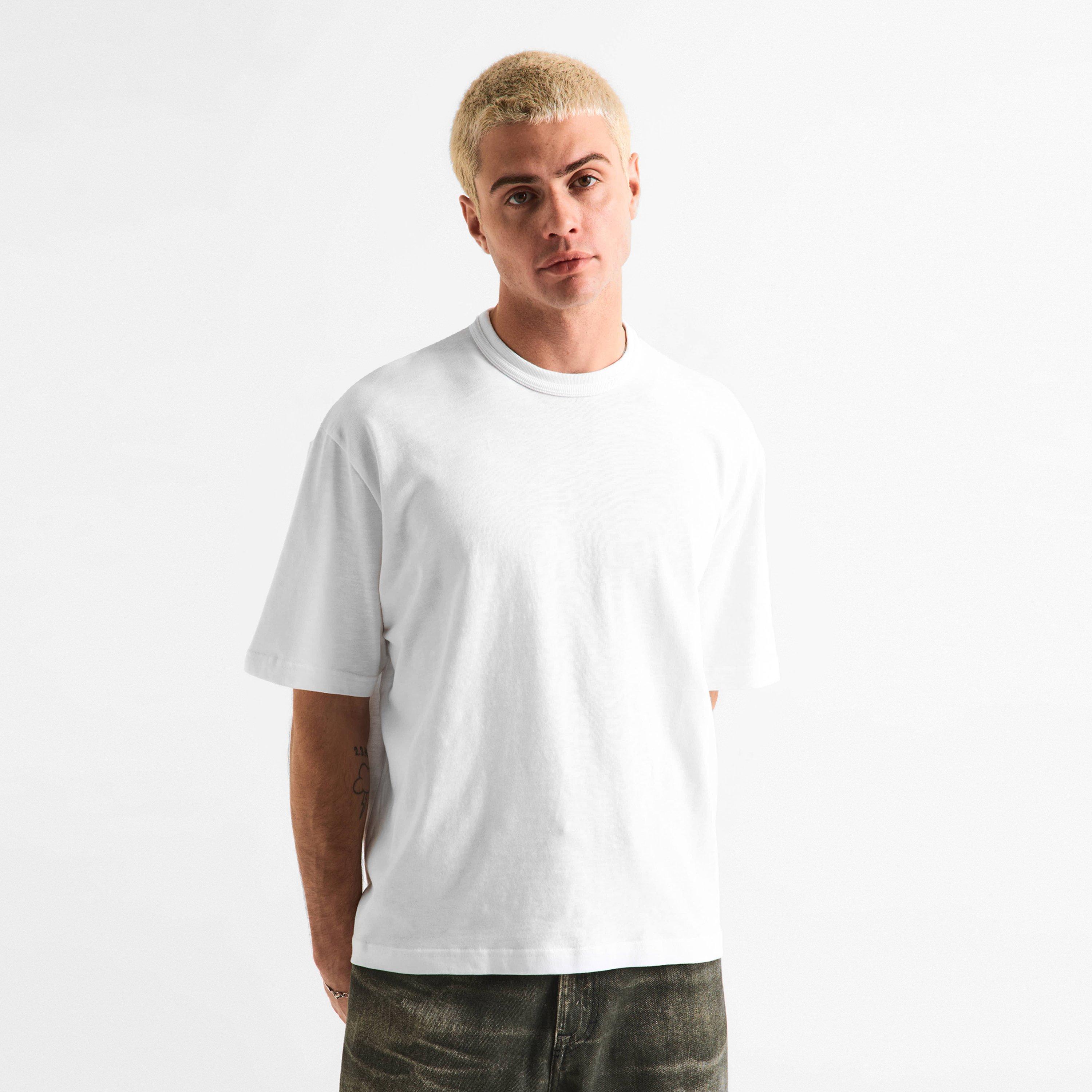 White - MKI MIYUKI ZOKU - Men's Slub Tee Oversized Fit T-Shirt - 3