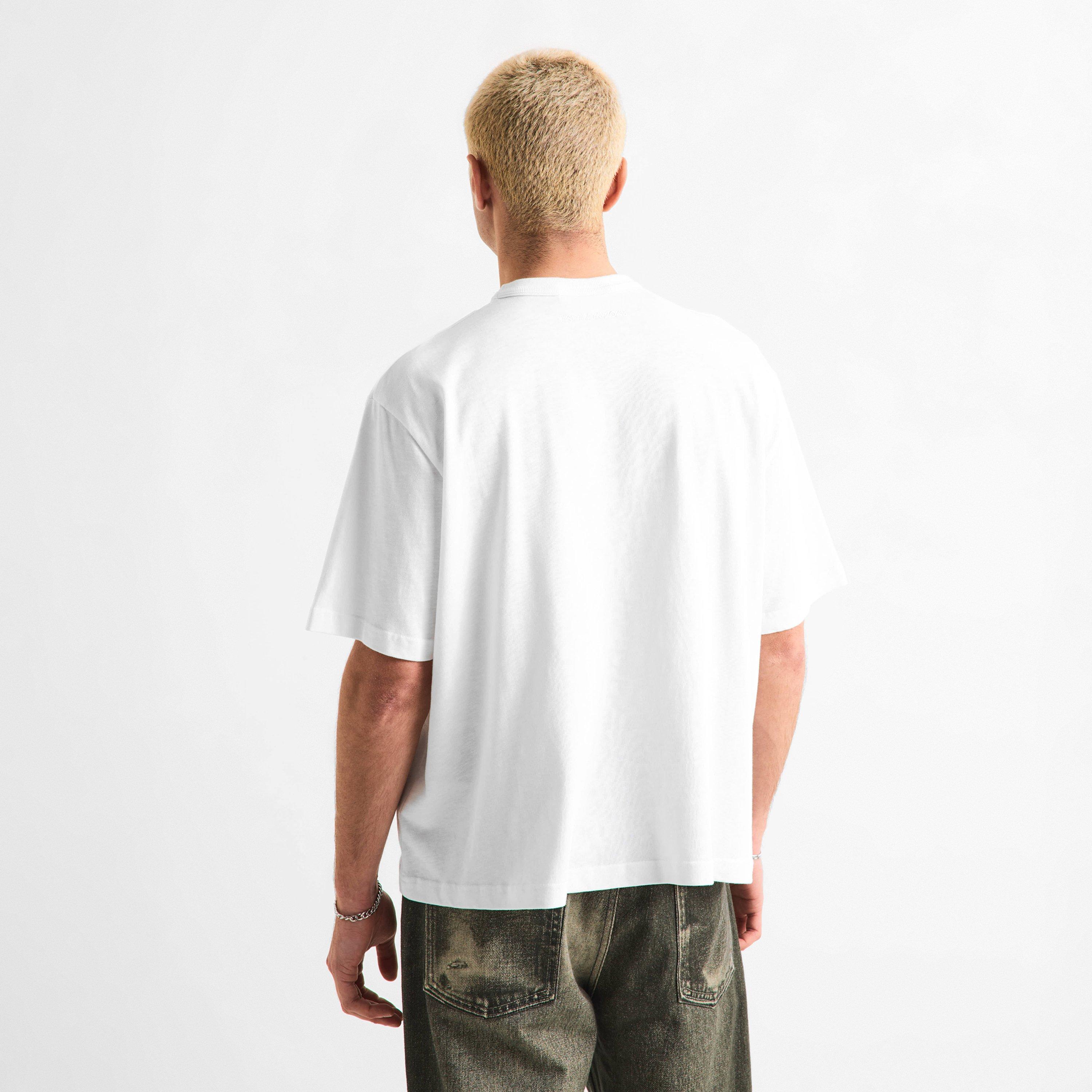 White - MKI MIYUKI ZOKU - Men's Slub Tee Oversized Fit T-Shirt - 4