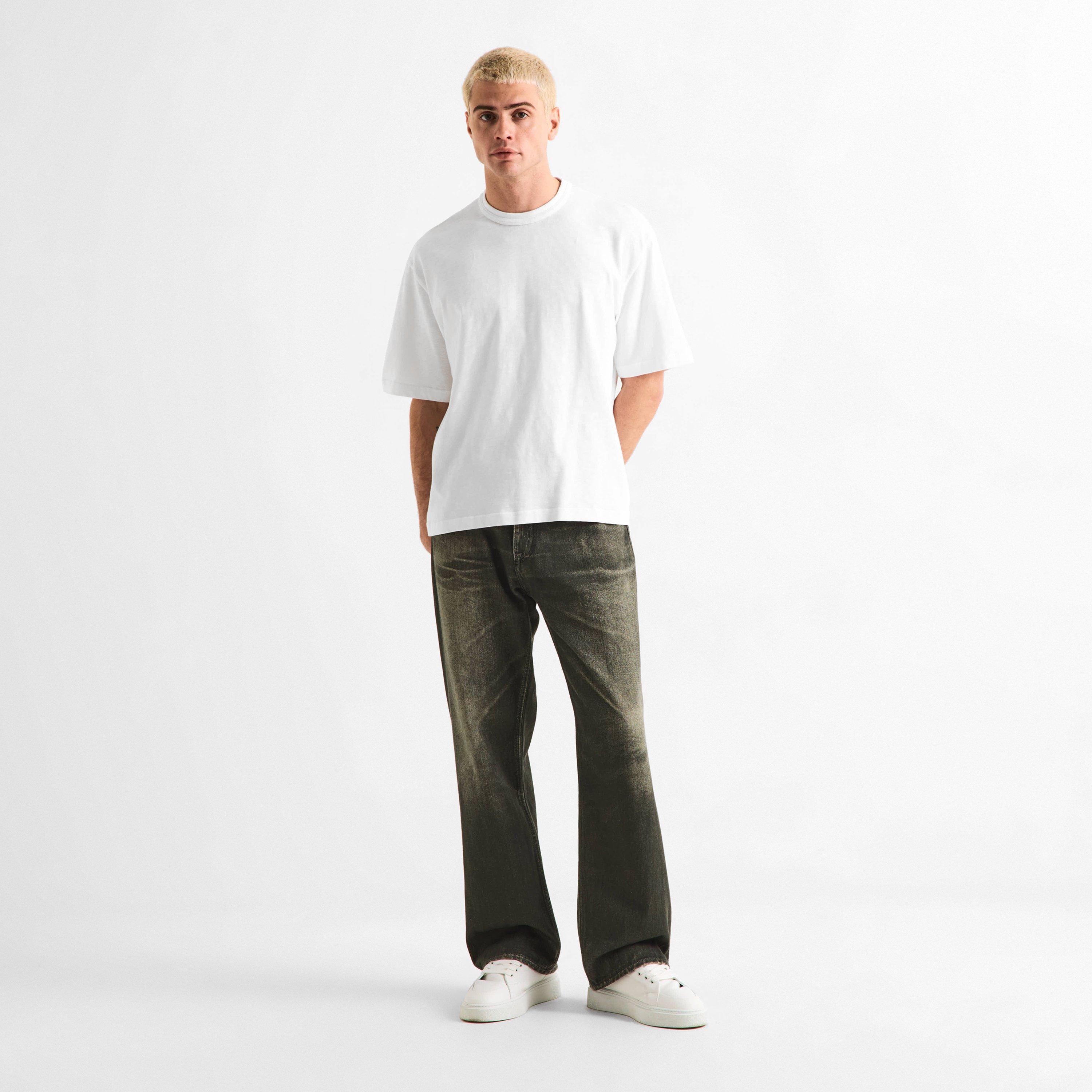 White - MKI MIYUKI ZOKU - Men's Slub Tee Oversized Fit T-Shirt - 6