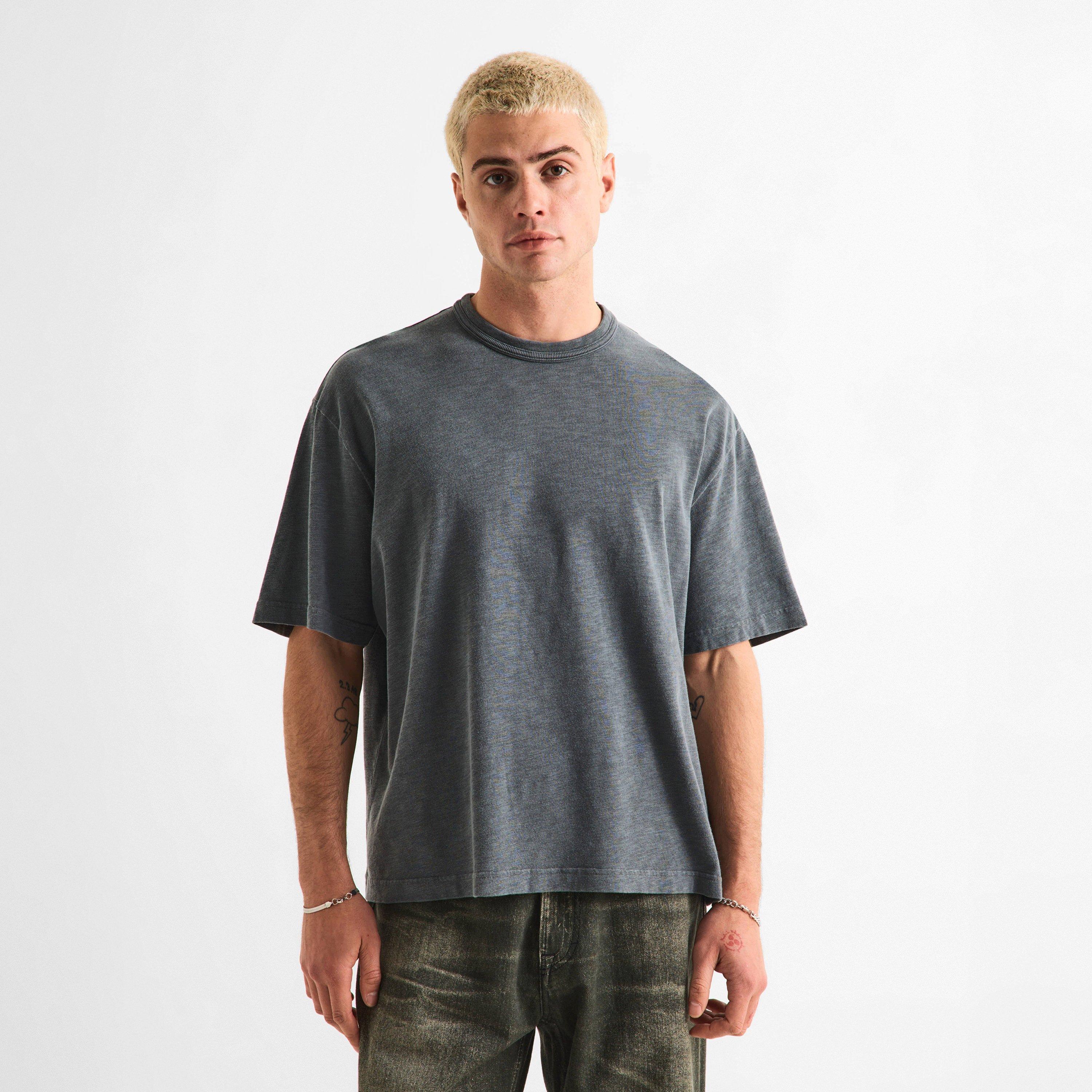 Pigment Black - MKI MIYUKI ZOKU - Men's Slub Tee Oversized Fit T-Shirt - 3