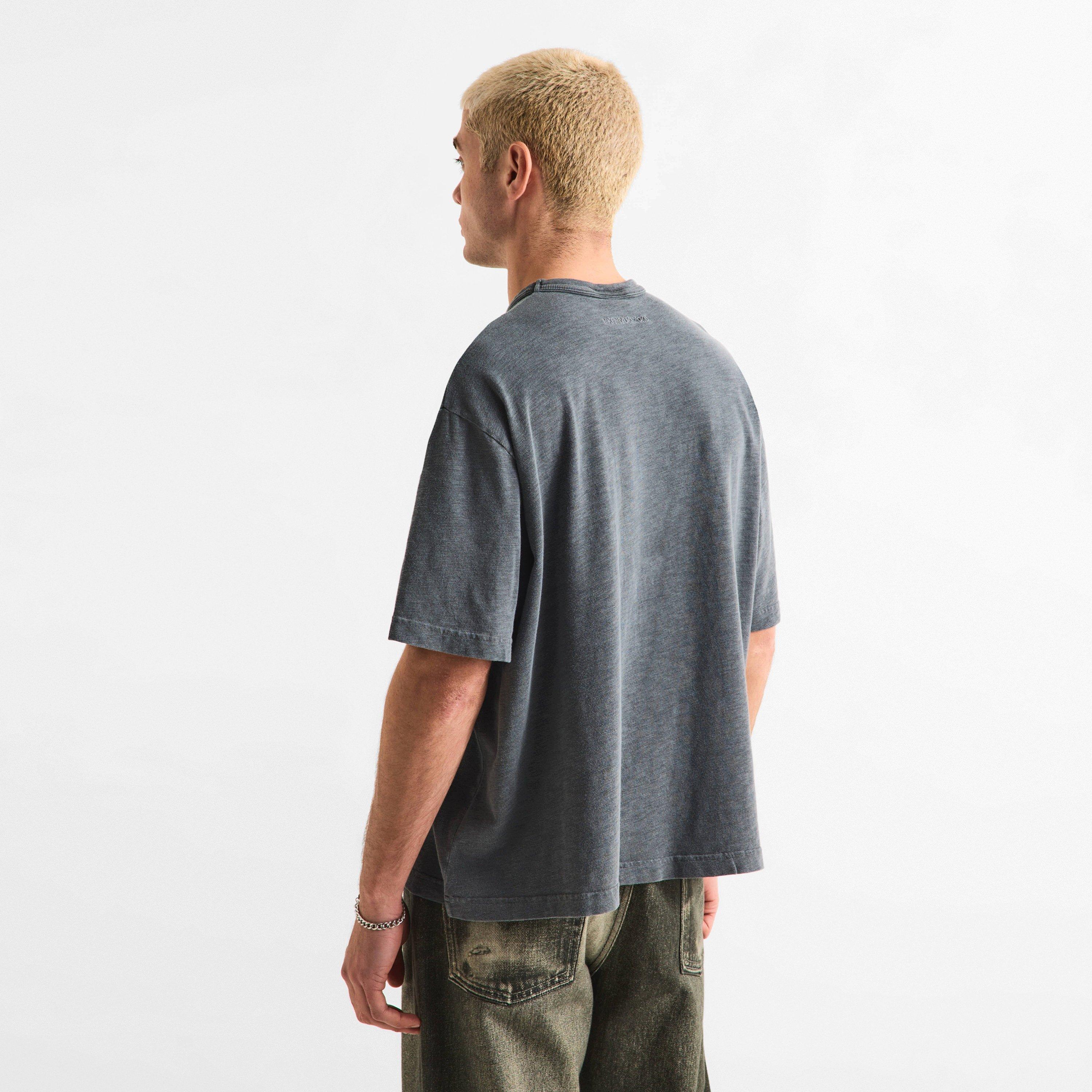 Pigment Black - MKI MIYUKI ZOKU - Men's Slub Tee Oversized Fit T-Shirt - 4