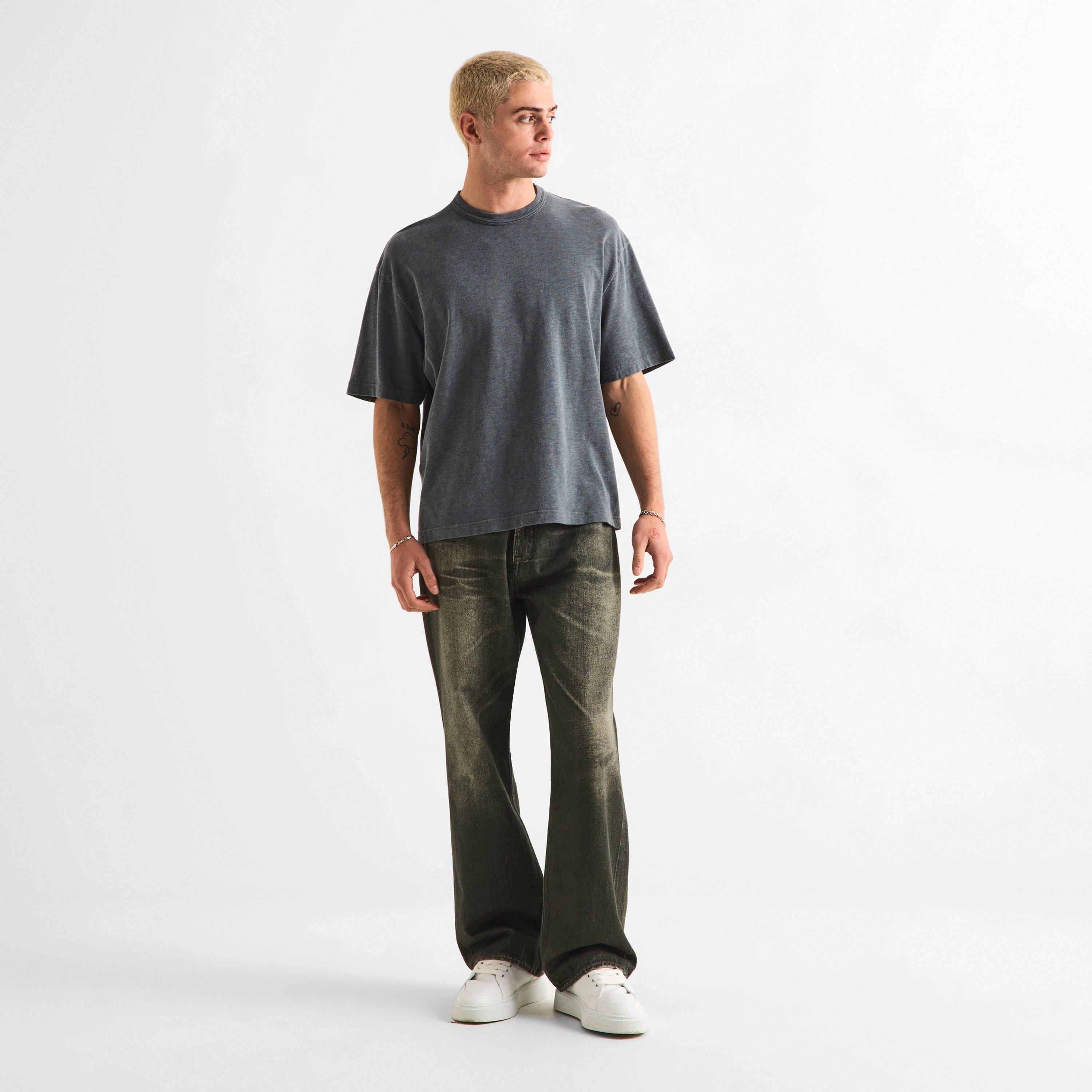 Pigment Black - MKI MIYUKI ZOKU - Men's Slub Tee Oversized Fit T-Shirt - 6