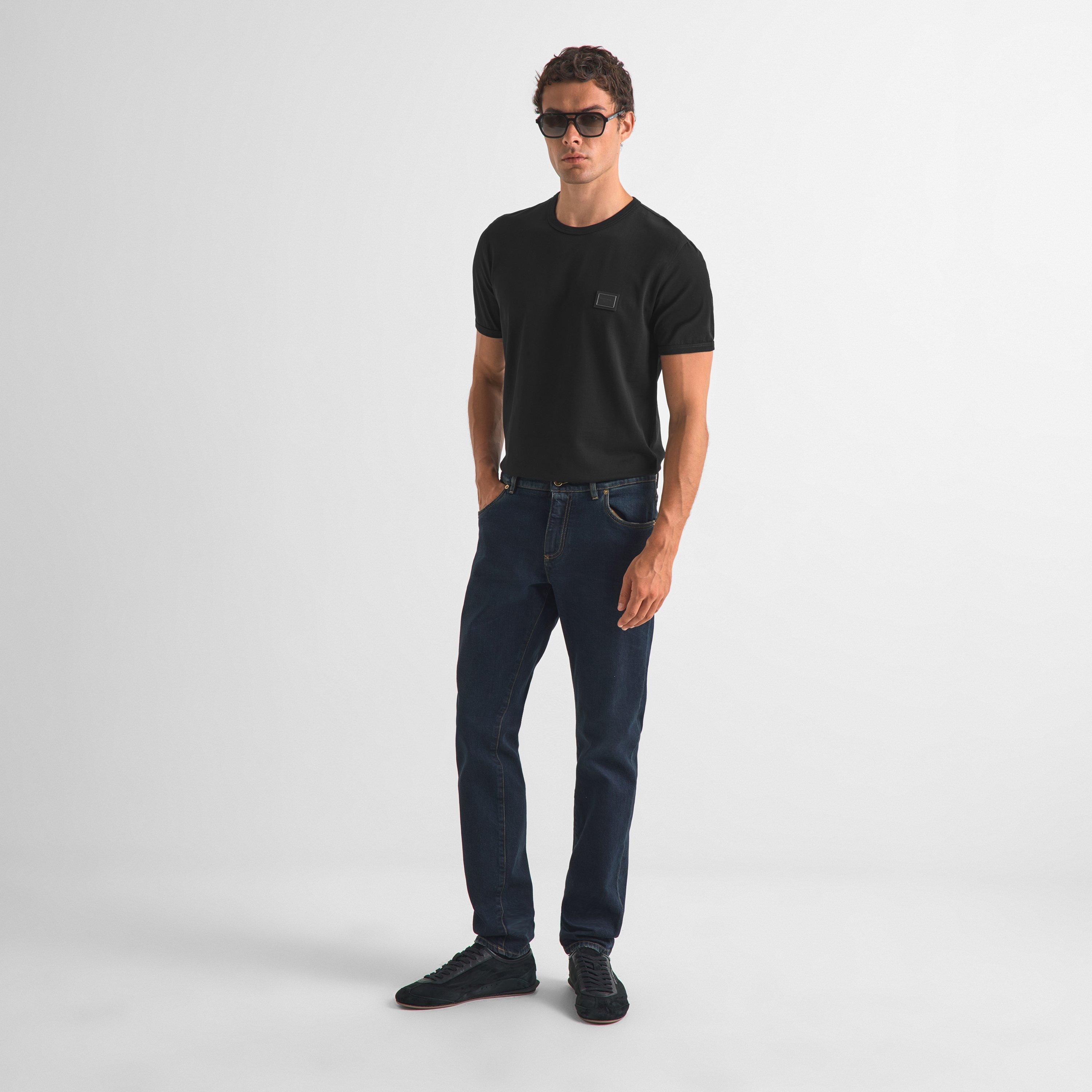 Black - Dolce and Gabbana - Men's New Plate Cotton Crew-Neck Short-Sleeve T-Shirt - 6