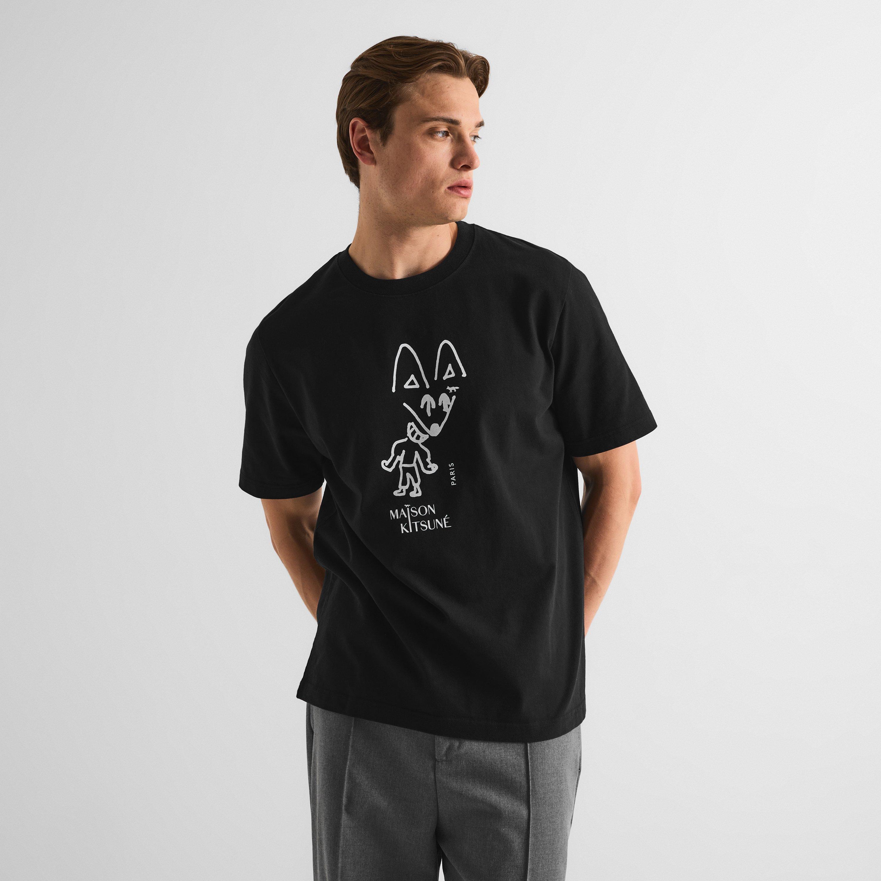 Black - Maison Kitsune - Men's Party Fox Comfort T-Shirt - 3
