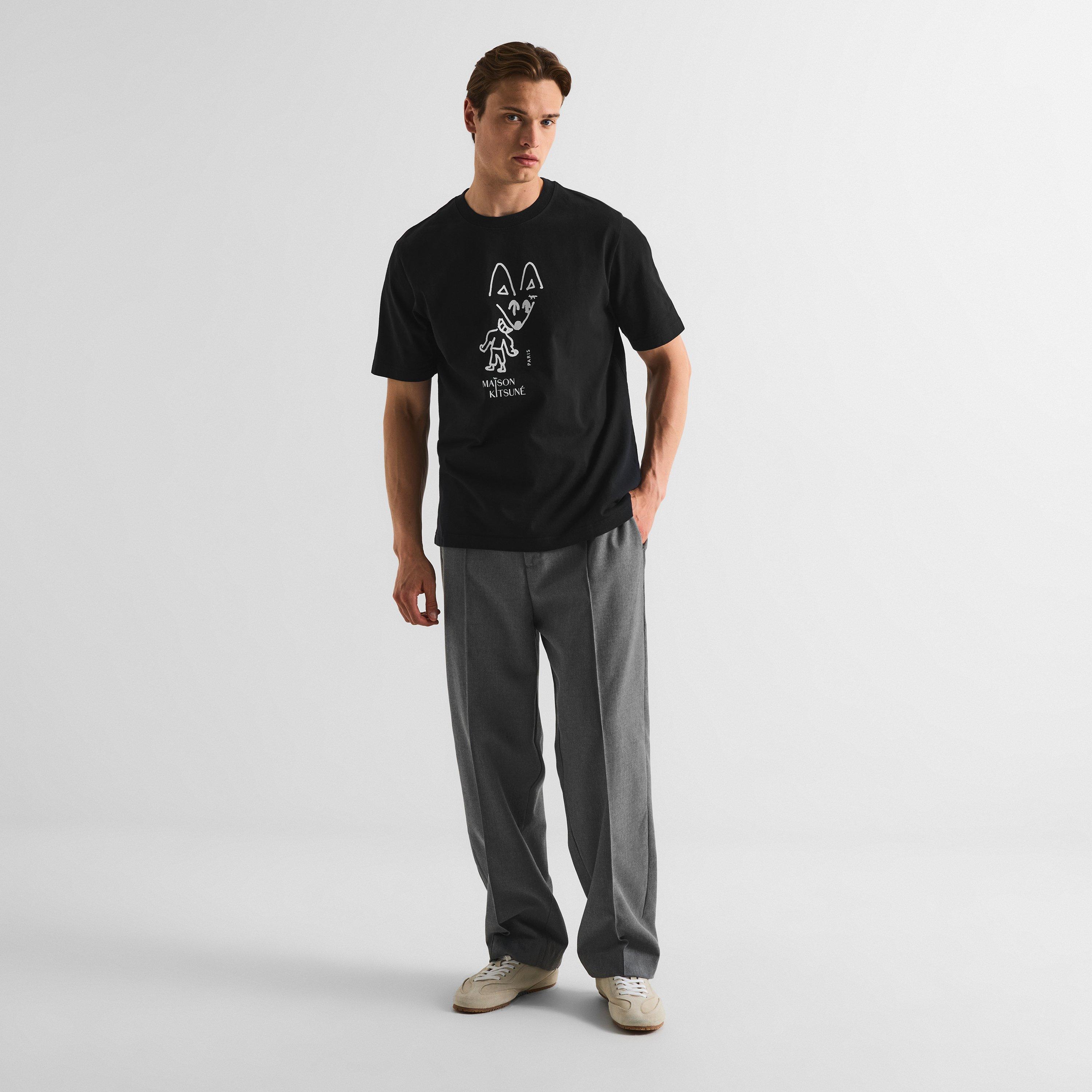 Black - Maison Kitsune - Men's Party Fox Comfort T-Shirt - 6