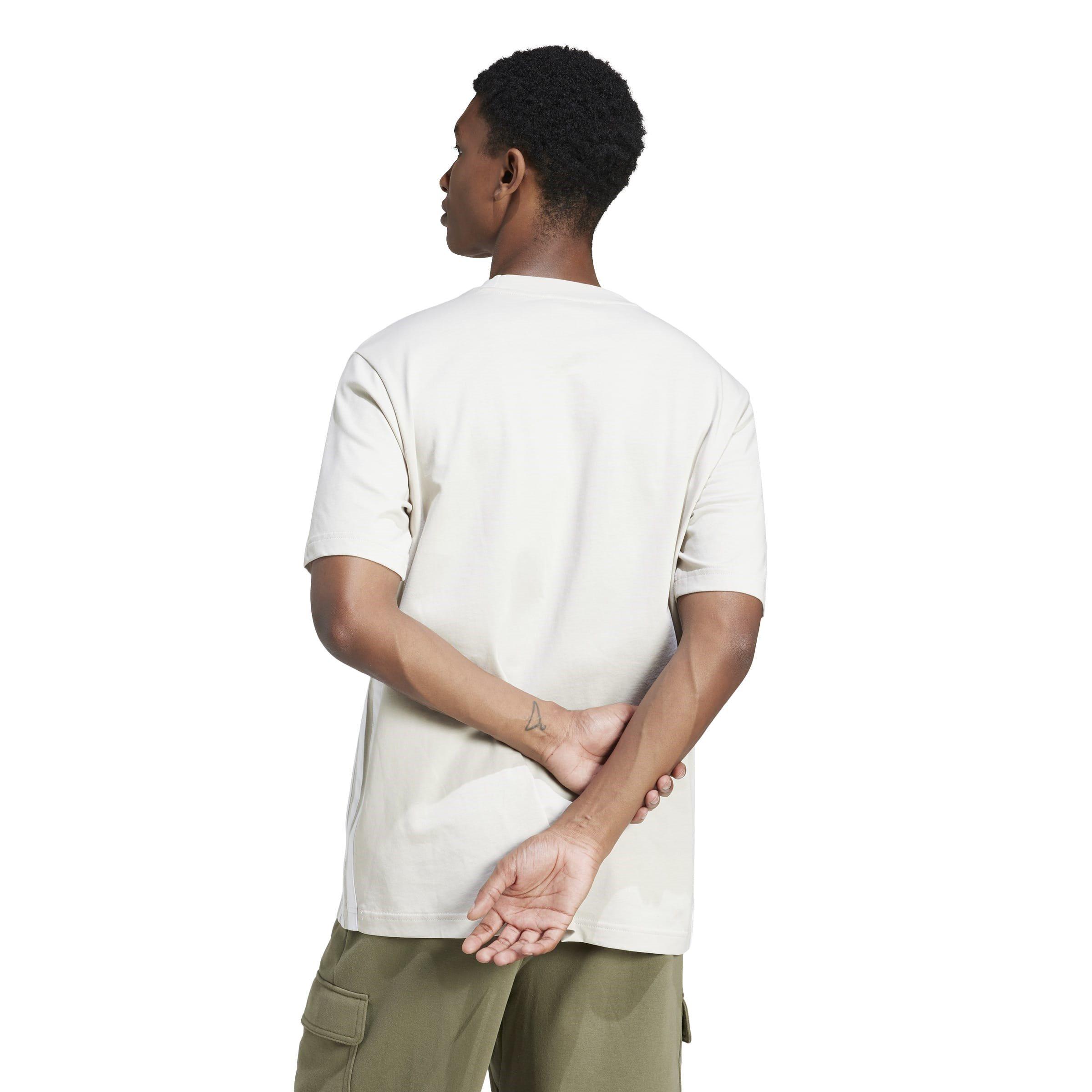 W.Alumina/White - adidas - Essentials Three Stripes Mens T Shirt - 3