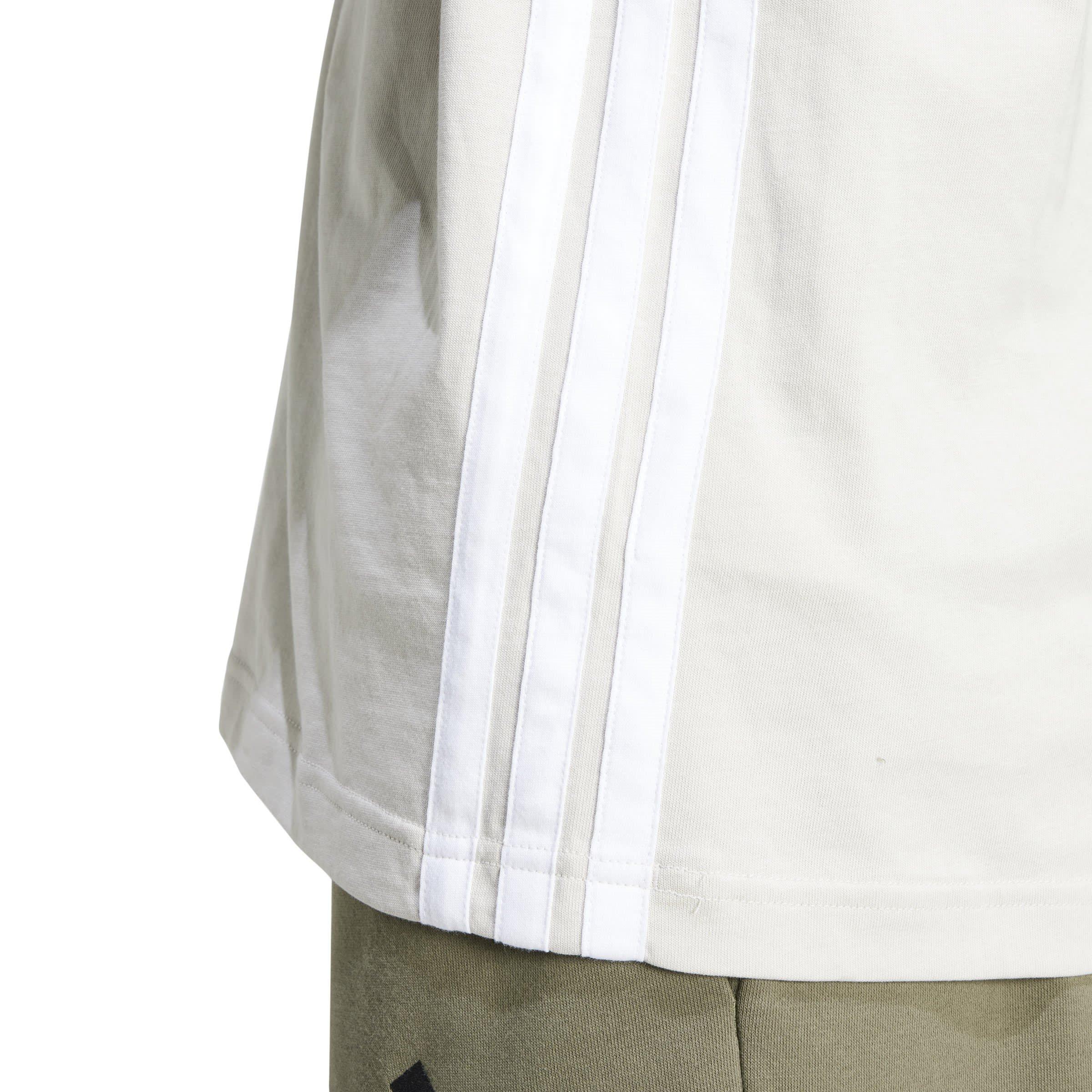 W.Alumina/White - adidas - Essentials Three Stripes Mens T Shirt - 6