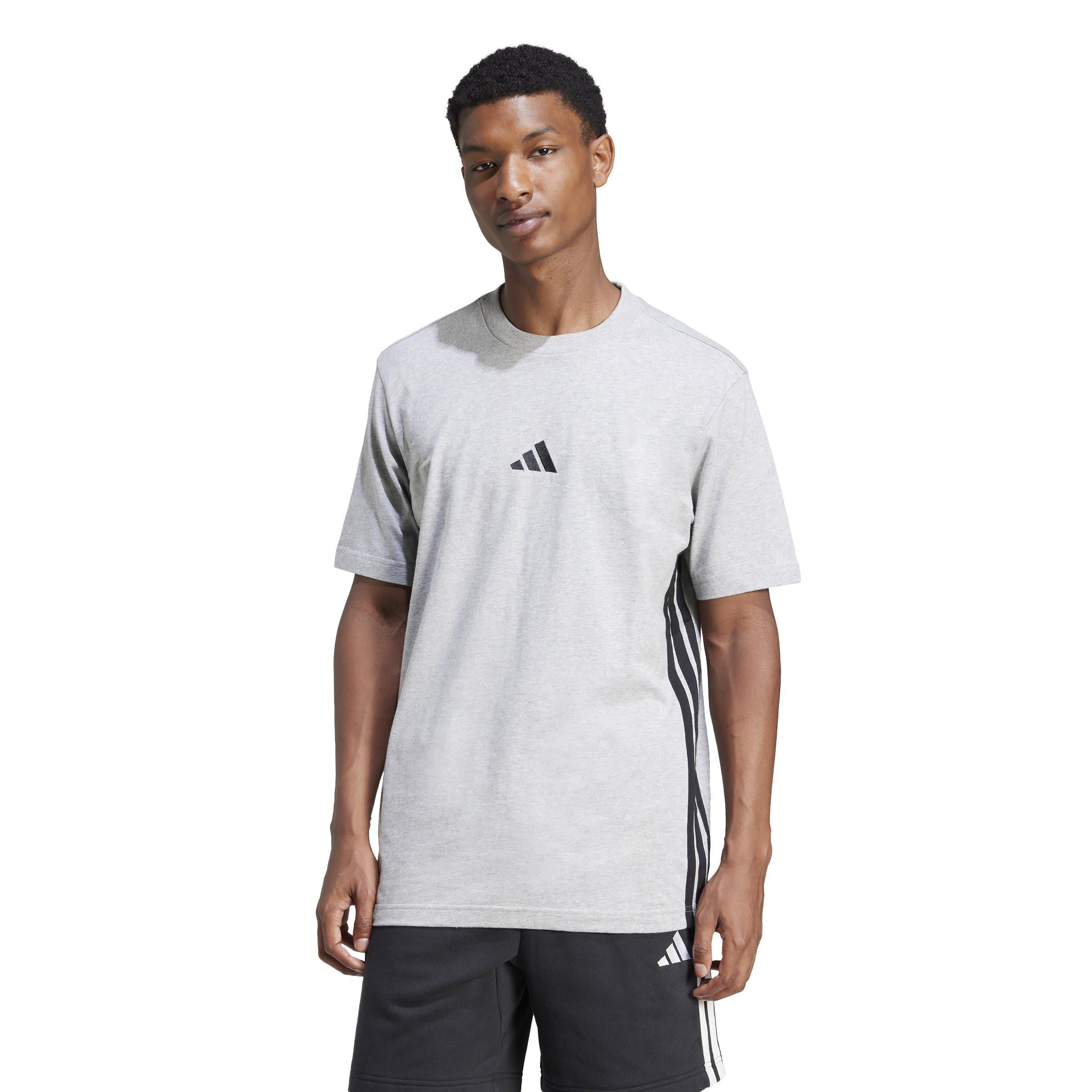 Gry Heather/Blk - adidas - Essentials Three Stripes Mens T Shirt - 2