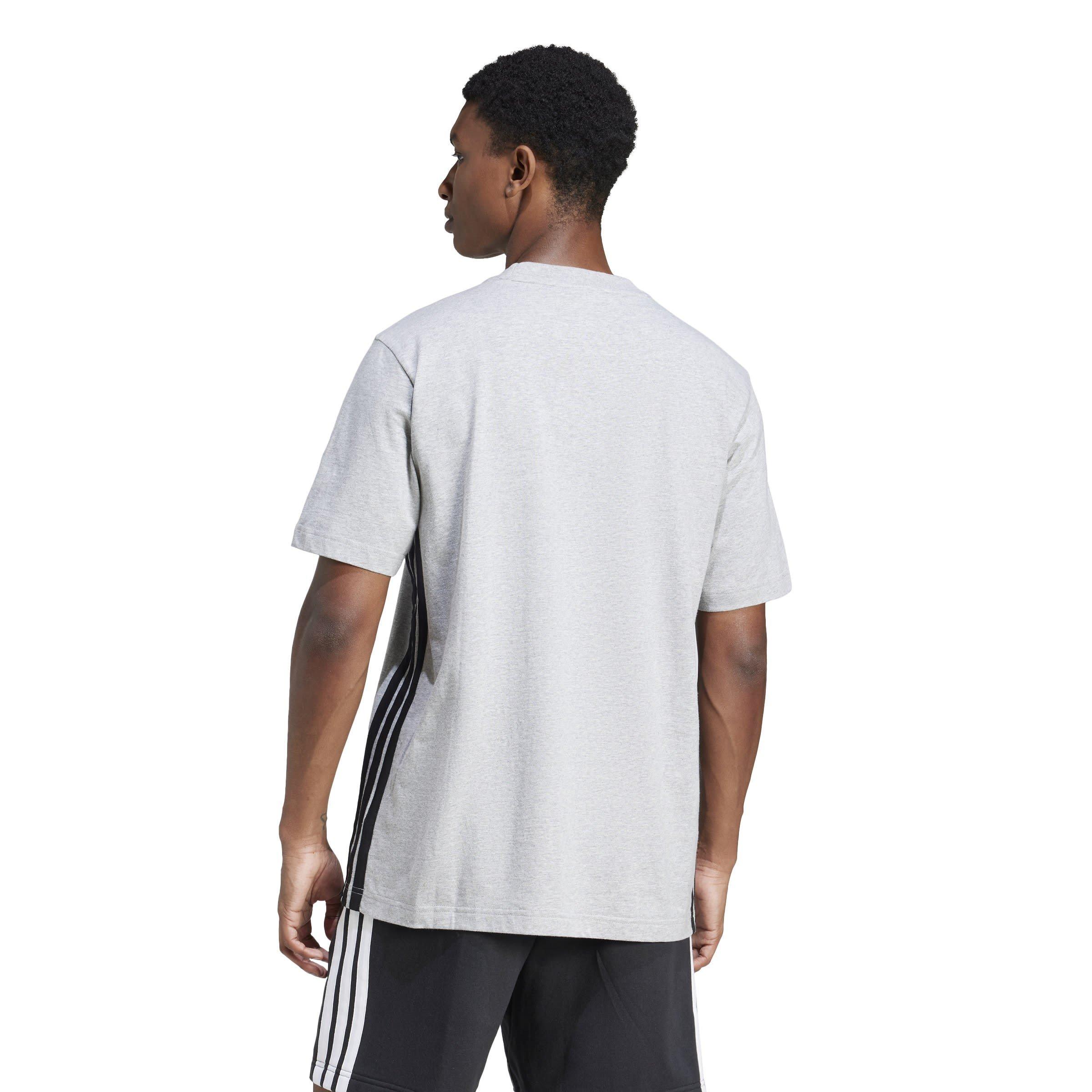 Gry Heather/Blk - adidas - Essentials Three Stripes Mens T Shirt - 3