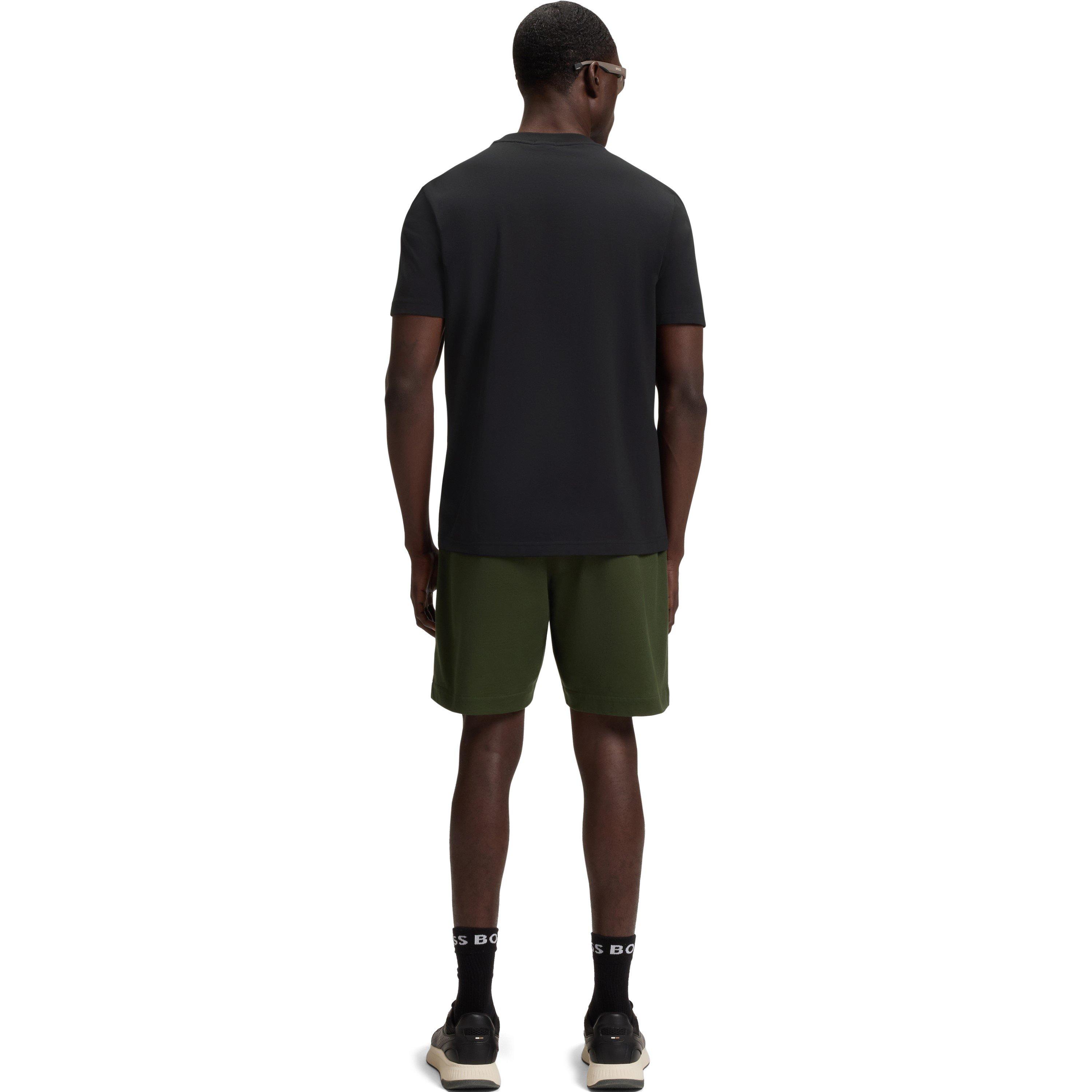 Black 001 - Boss - Mens BOSS GREEN T-Shirt with Logo Design Stretch Cotton - 4