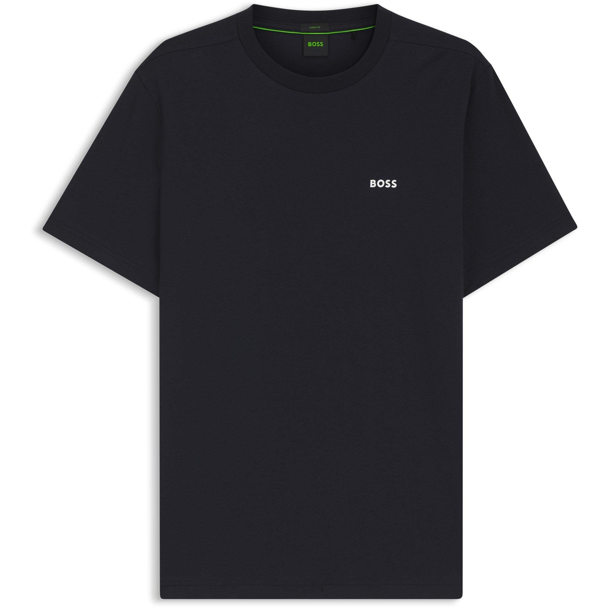Boss Mens BOSS GREEN T-Shirt with Logo Design Stretch Cotton - Navy 402 - XL