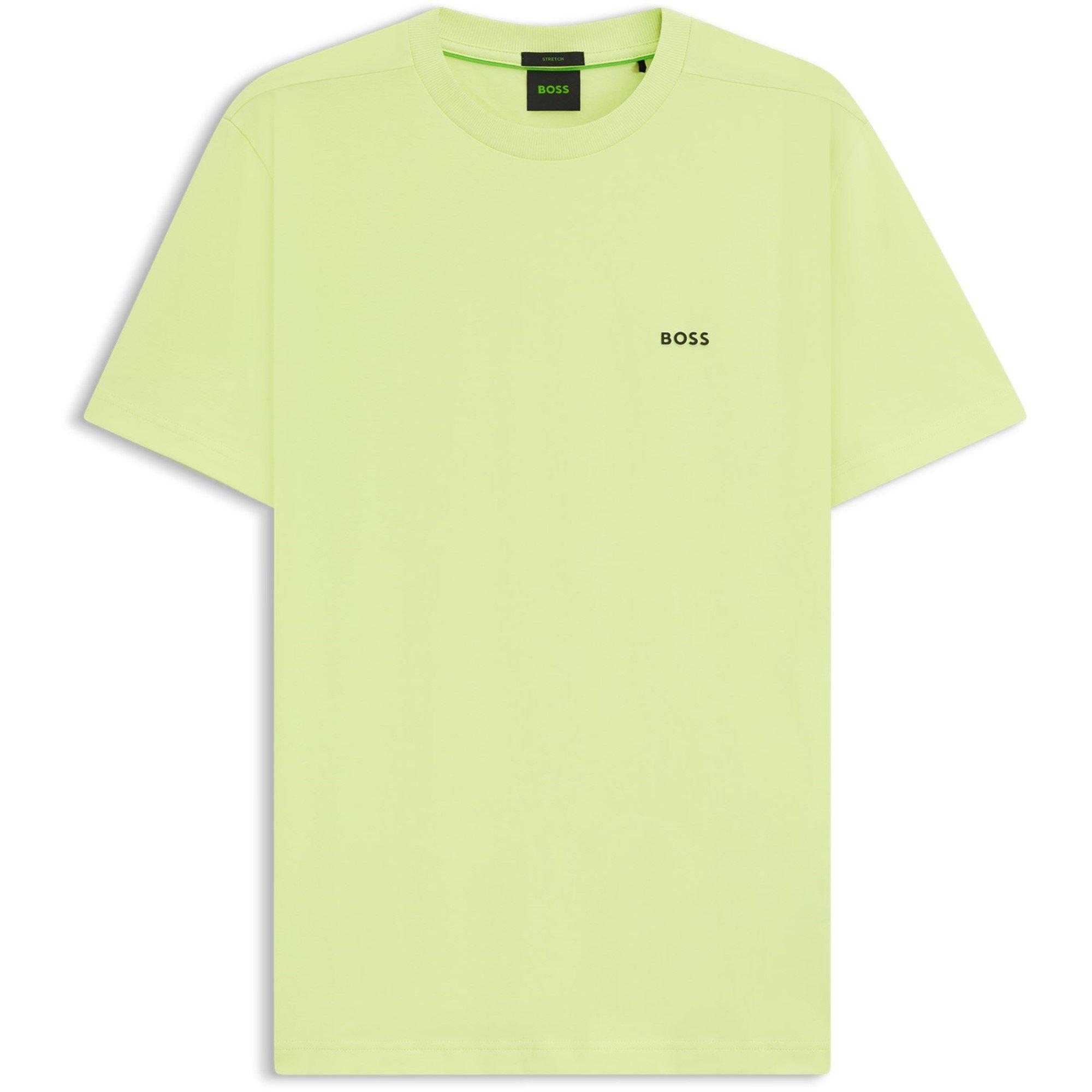 Boss Men's Green T-Shirt With Logo Design Stretch Cotton - Lime 337 Lime 337 - 2XL
