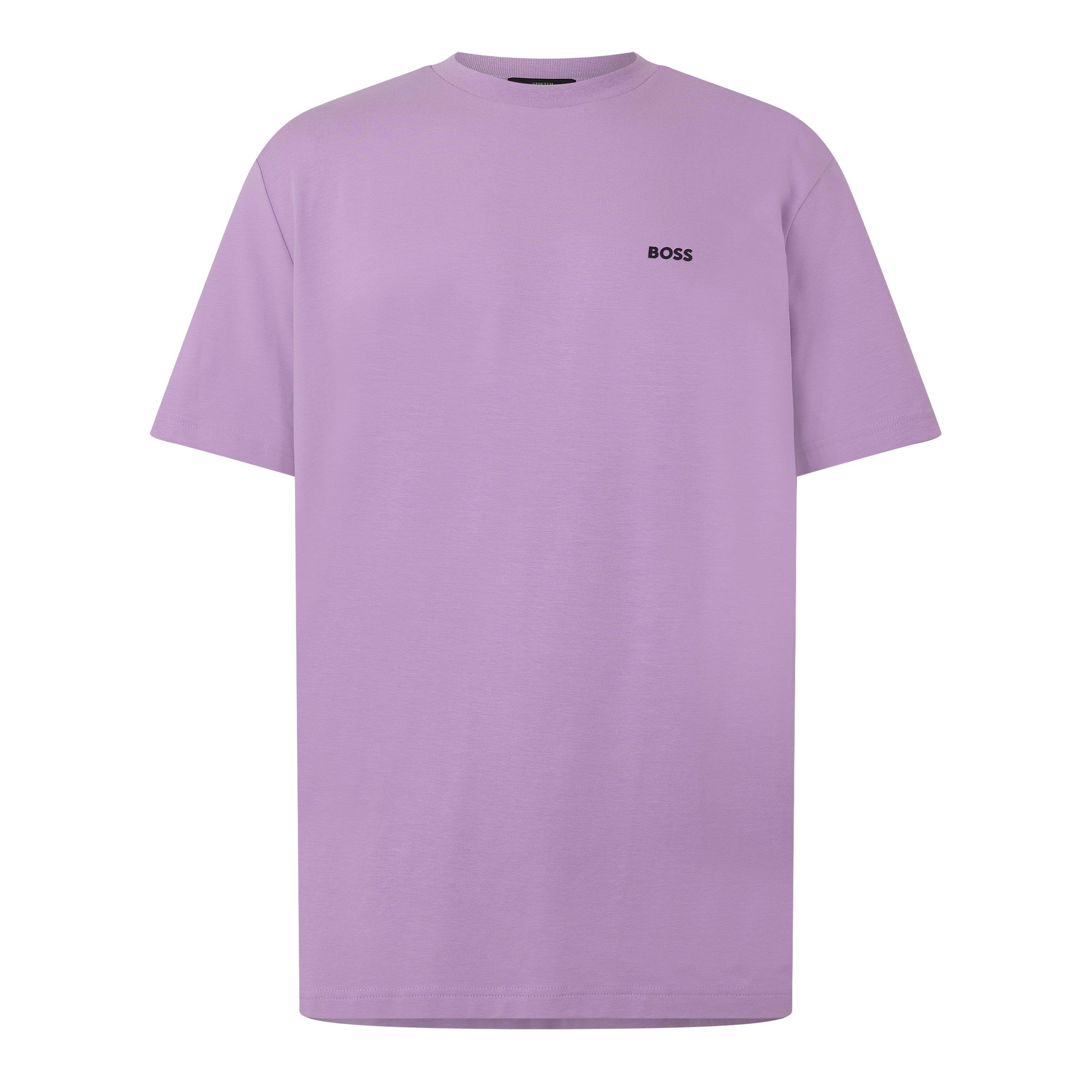 Boss Mens BOSS GREEN T-Shirt with Logo Design Stretch Cotton - Lilac 536 - Size 3XL