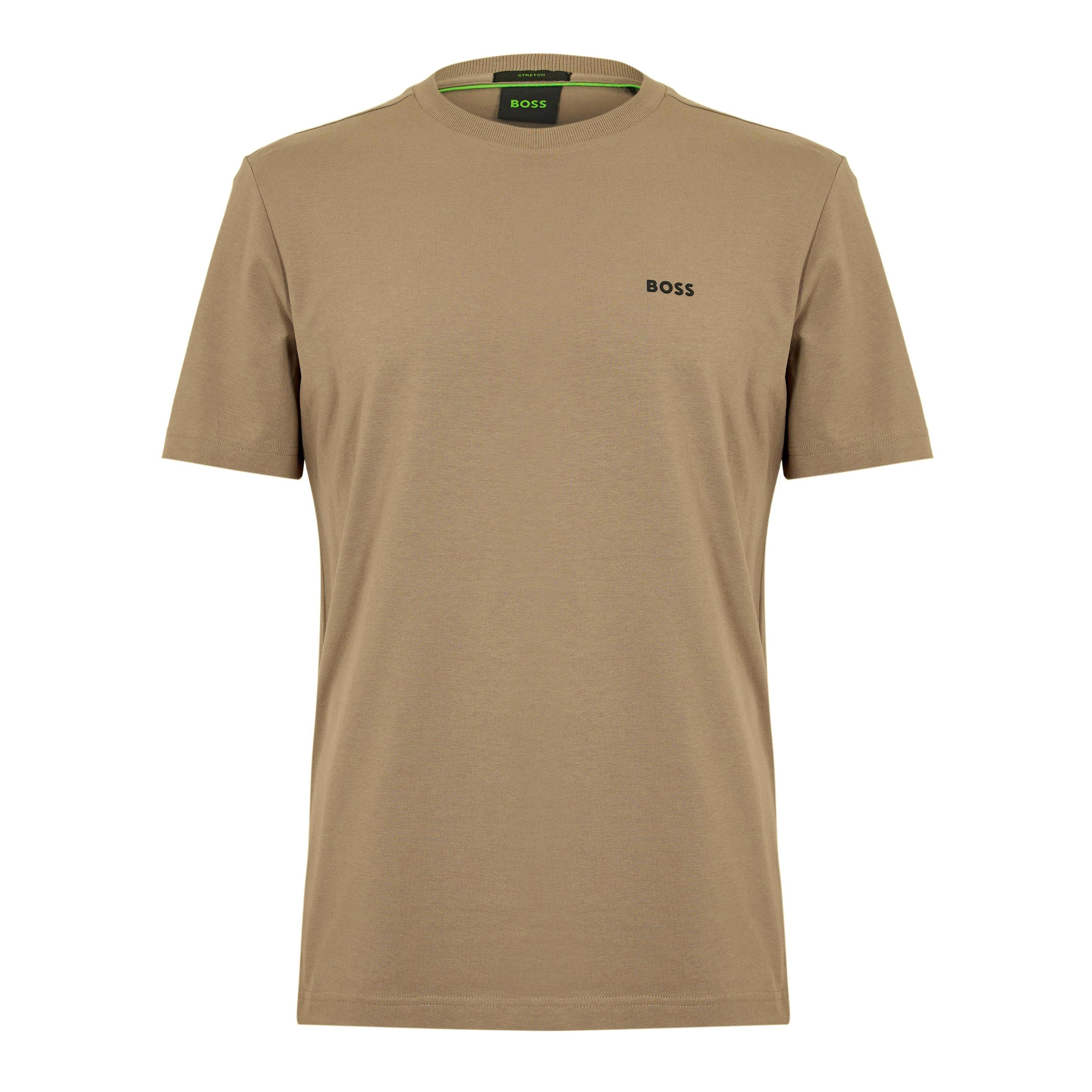 Boss Men's Green T-Shirt With Logo Design Stretch Cotton - Grey 336 - 3XL