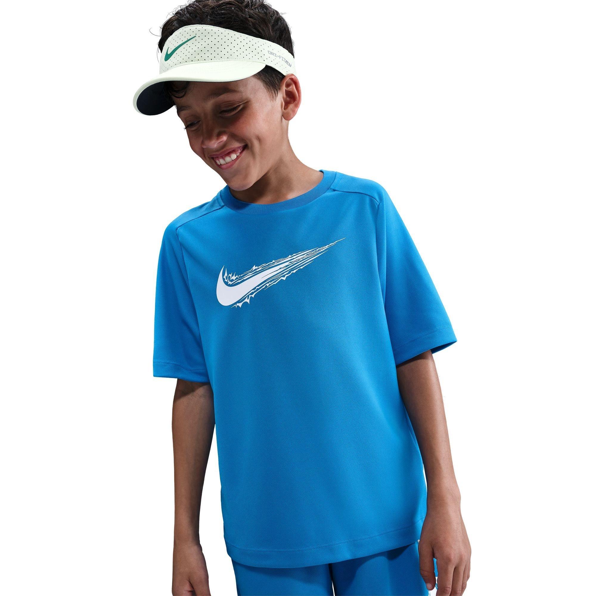 Blue/White - Nike - Multi Dri-FIT Juniors Short Sleeve Top - 1