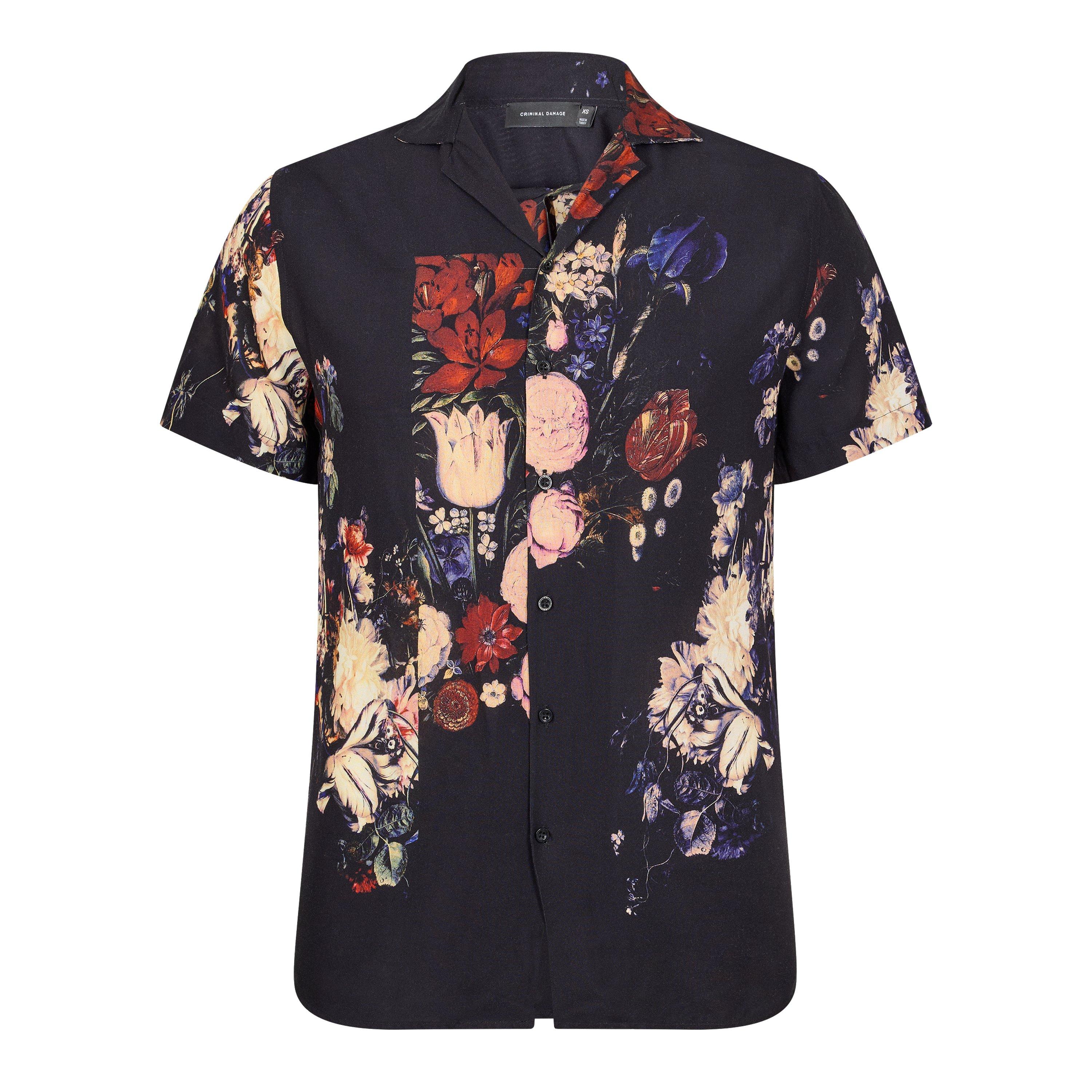 Zwart - Criminal Damage - CriminalDamage Floral Oil Shirt Mens - 1