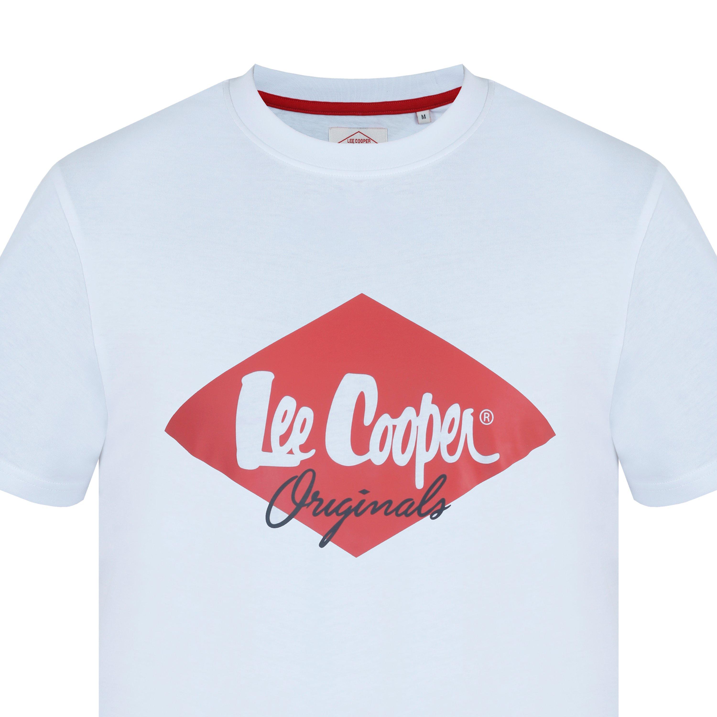 White - Lee Cooper - Logo T Shirt Mens - 4