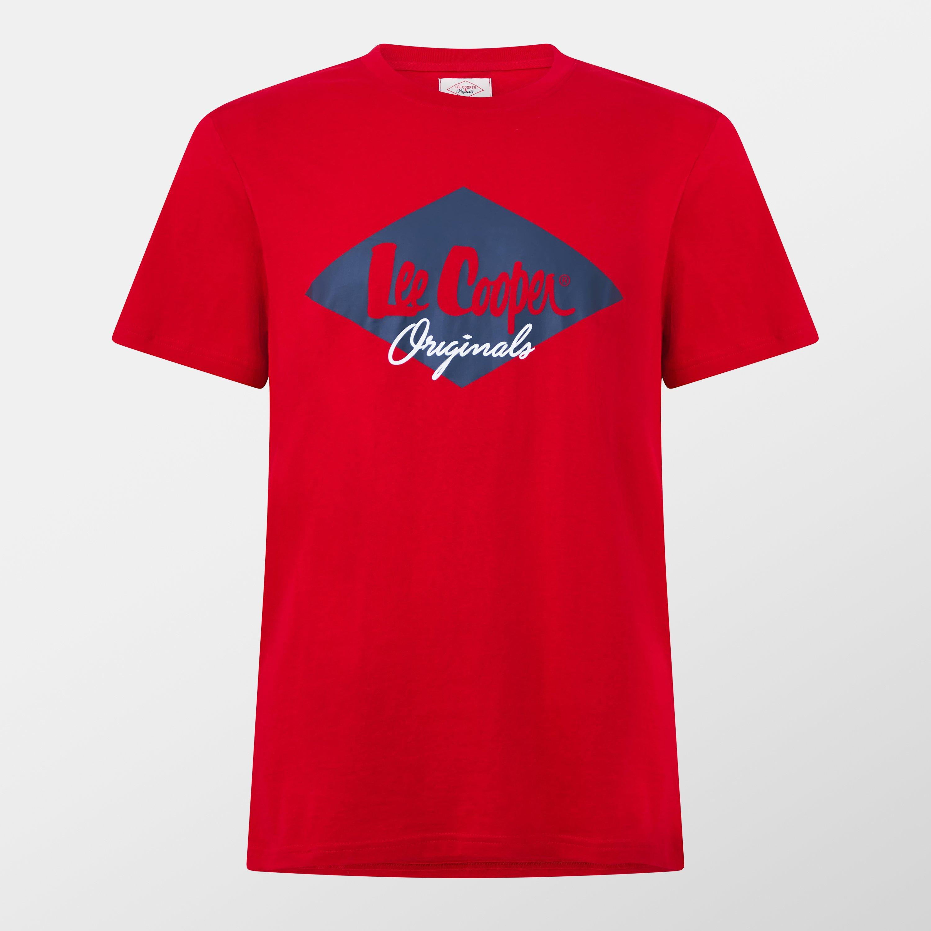 Red - Lee Cooper - Logo T Shirt Mens - 1