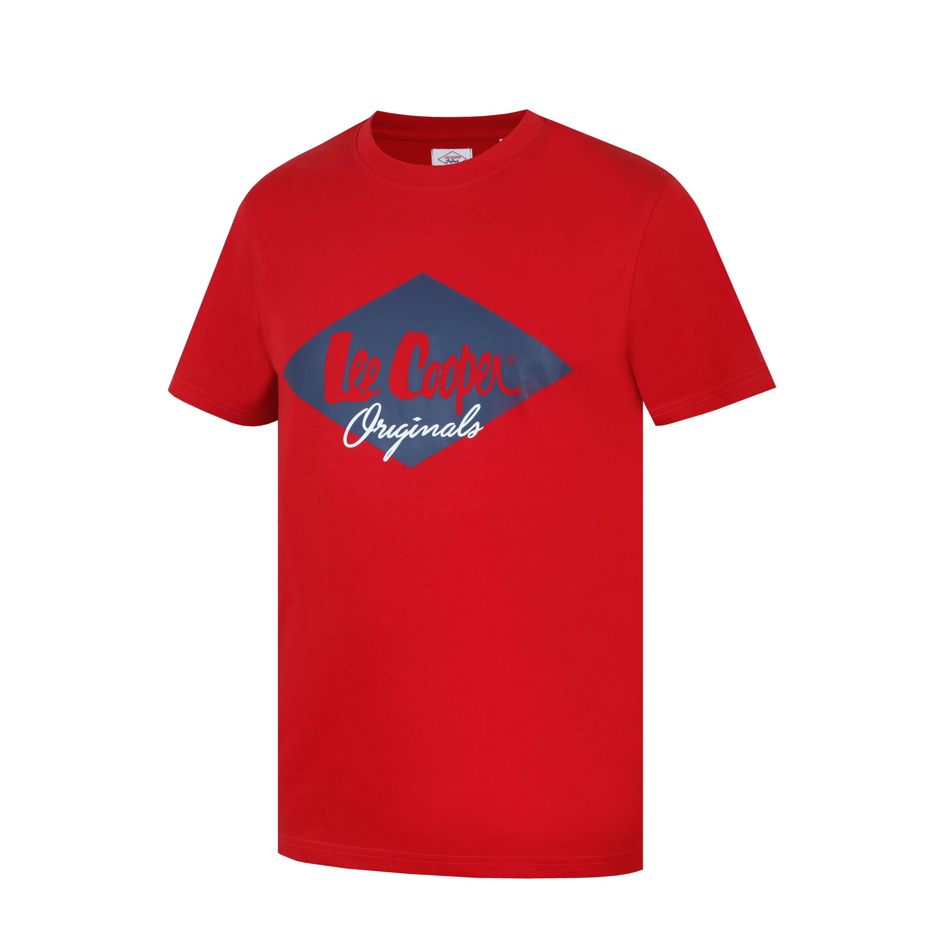 Red - Lee Cooper - Cooper Logo T Shirt Mens - 3