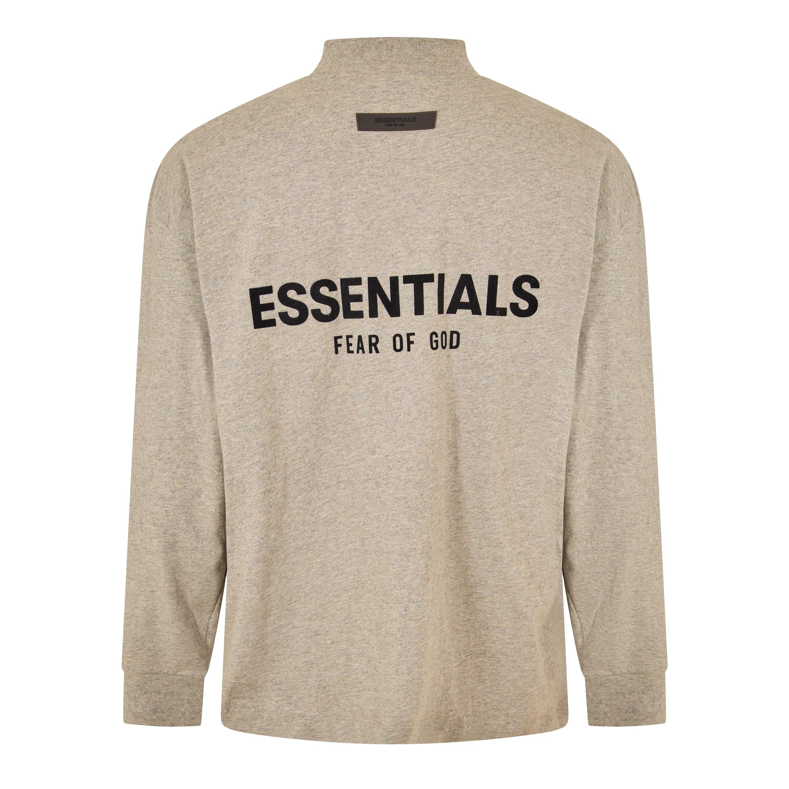 Dark Oatmeal - Fear Of God Essentials - Unisex Core Long Sleeve Oversized Fit T-Shirt - 2
