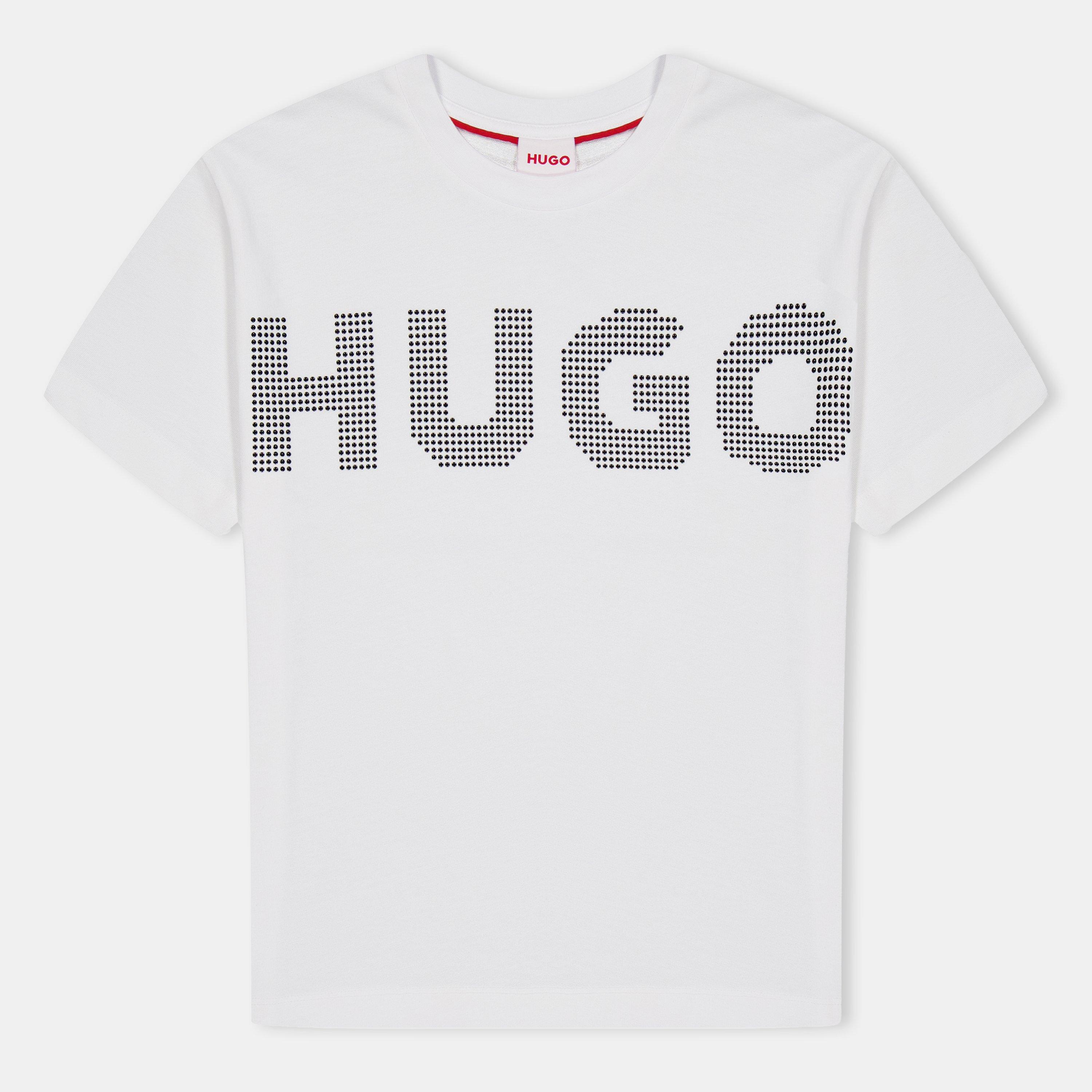 Hugo  White 10P Kids' Logo Short Sleeve T-Shirt - 8Y