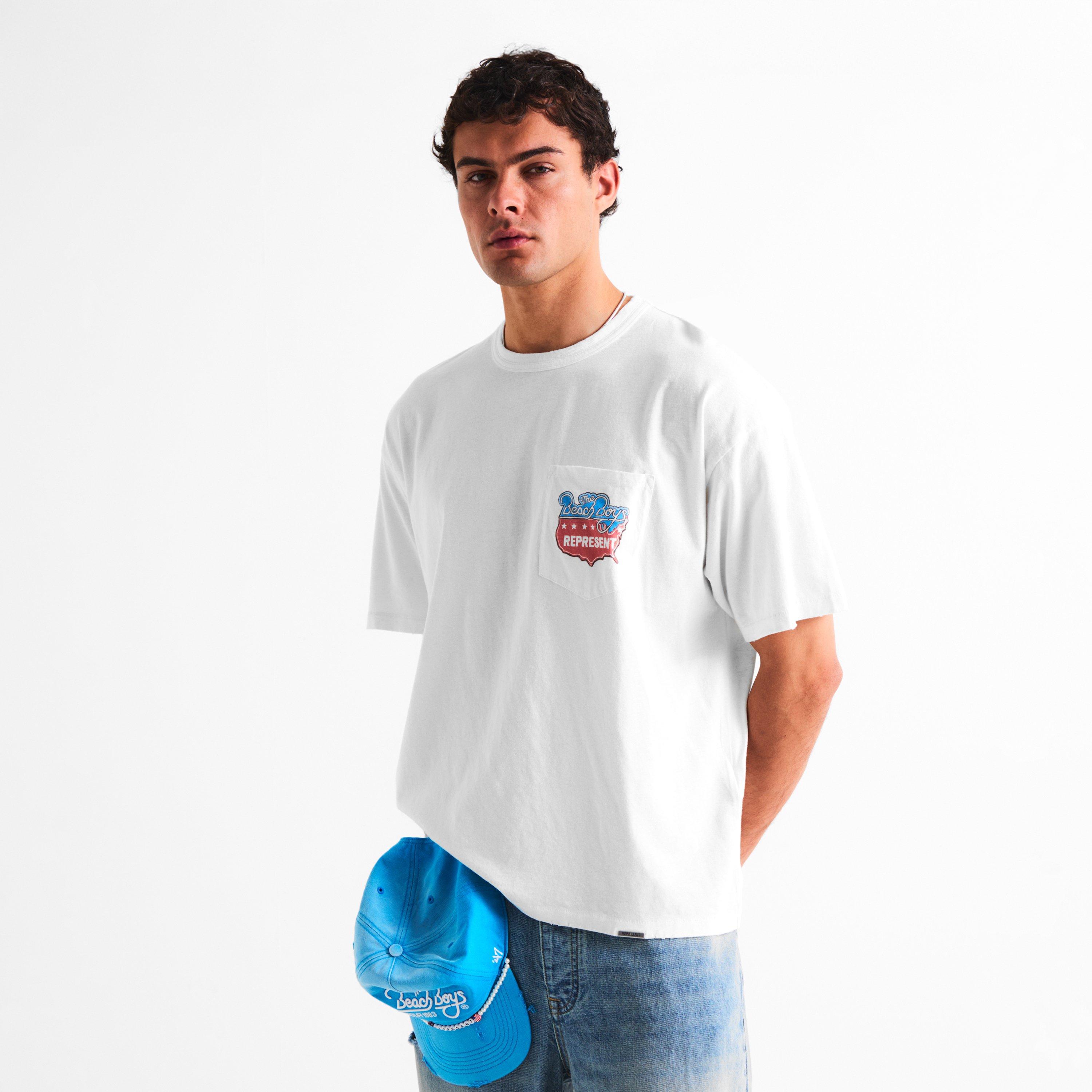Flat White - Represent - Men's Beach Boys Tee Oversized T-Shirt - 3