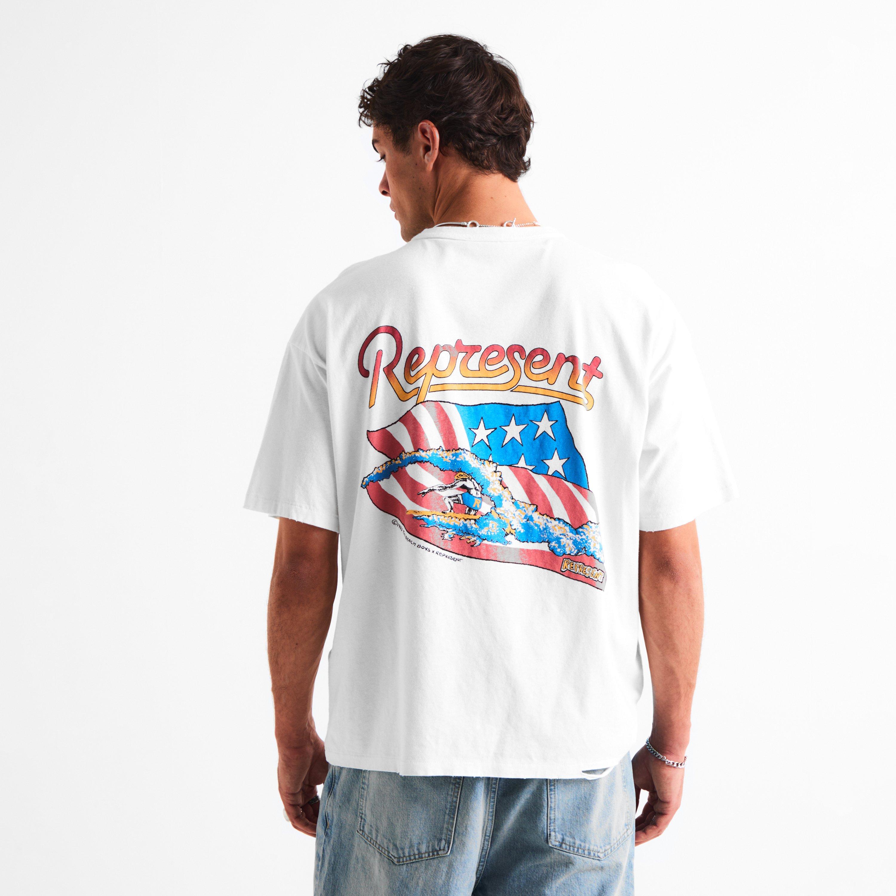 Flat White - Represent - Men's Beach Boys Tee Oversized T-Shirt - 4