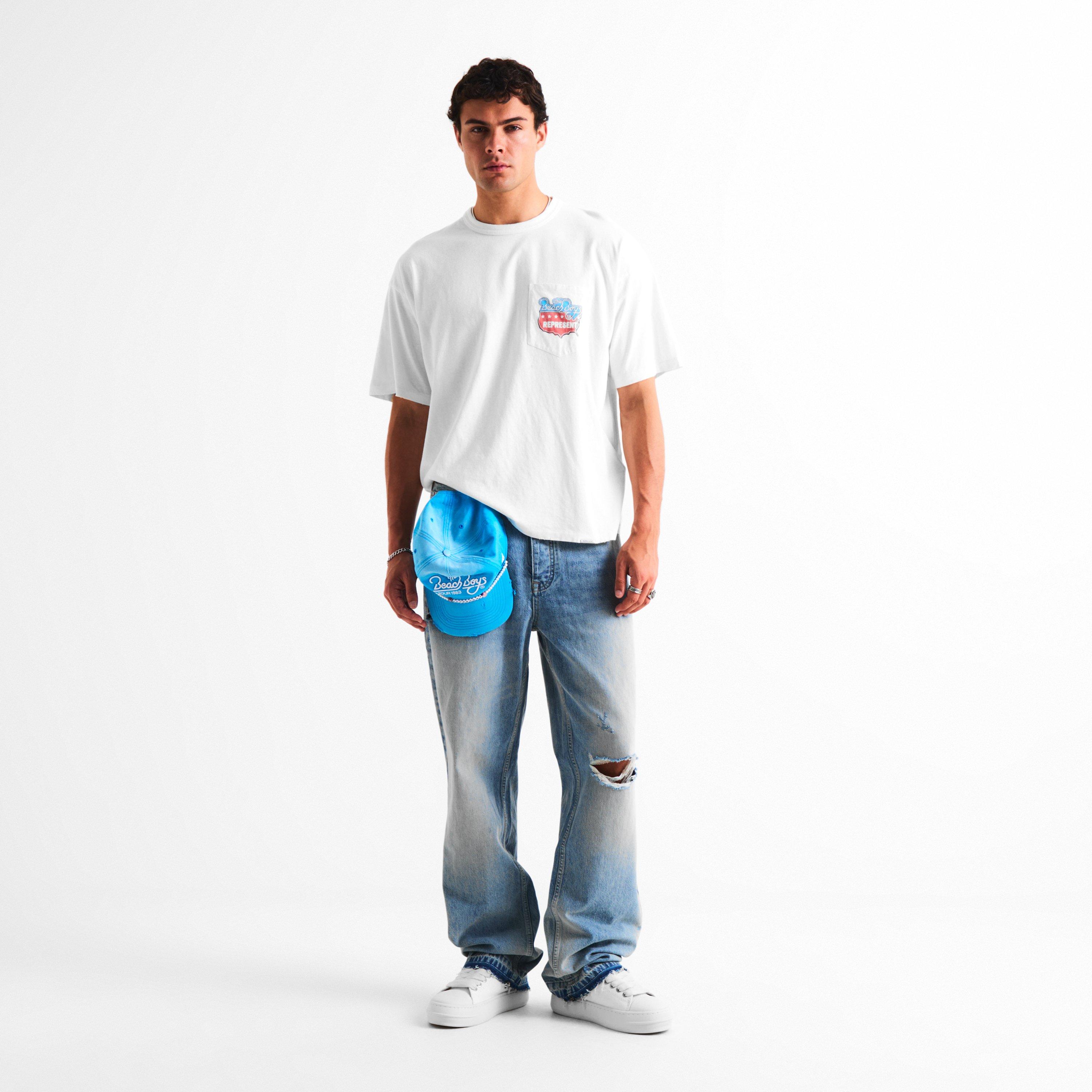 Flat White - Represent - Men's Beach Boys Tee Oversized T-Shirt - 6