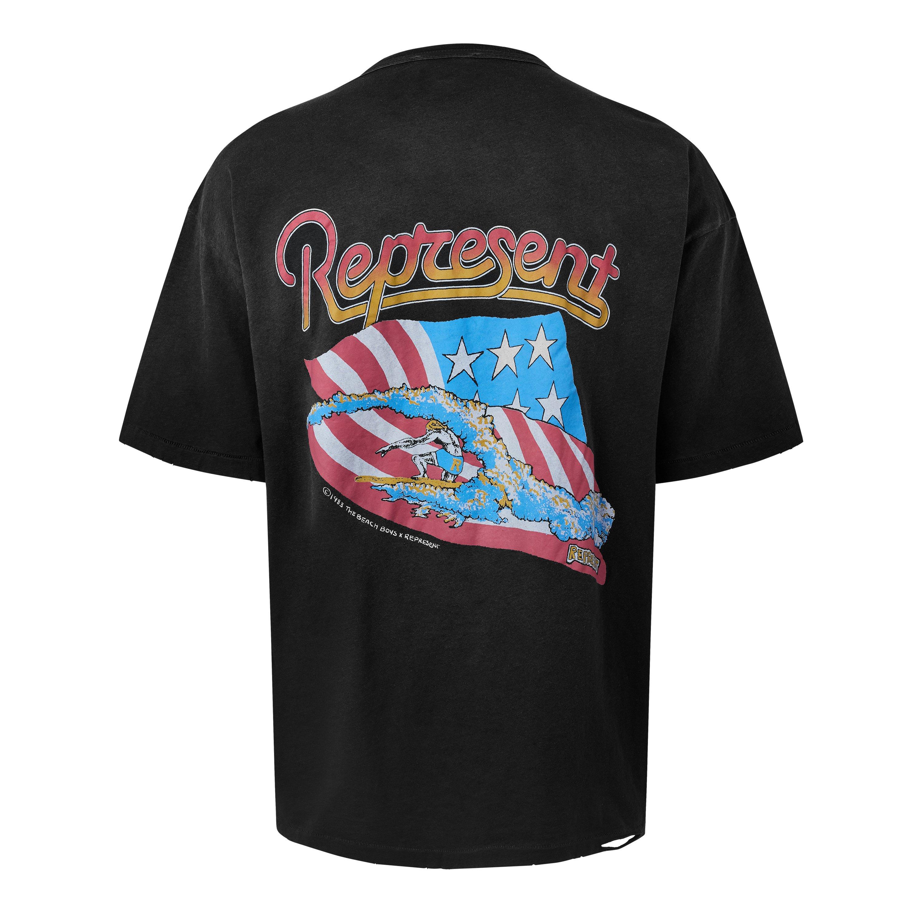 Stained Black - Represent - Men's Beach Boys Tee Oversized T-Shirt - 2