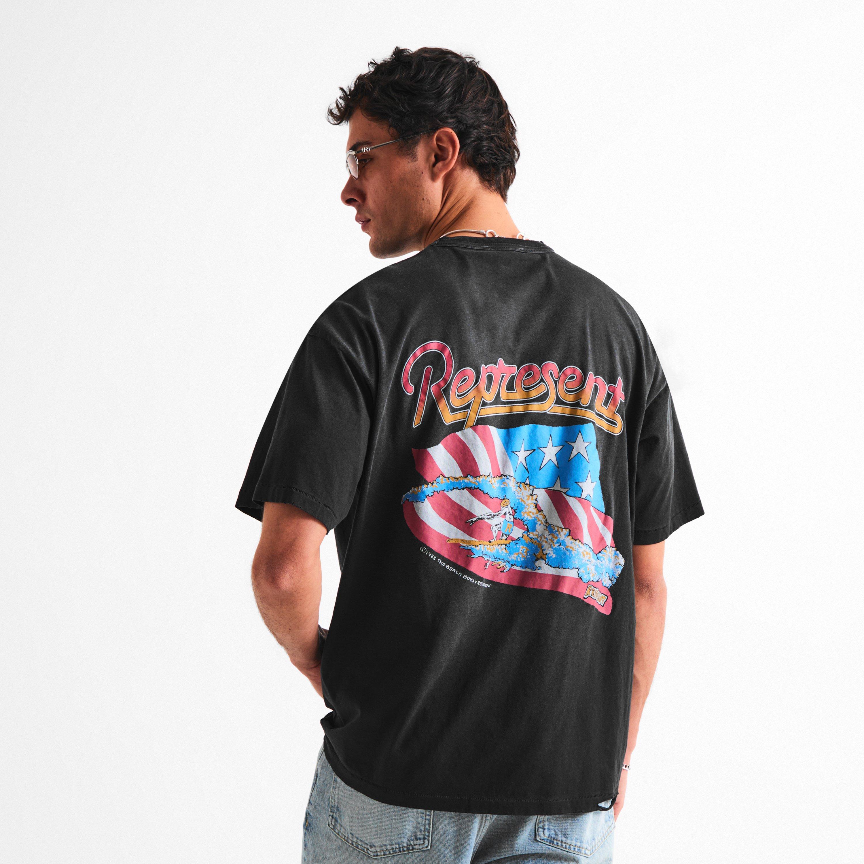 Stained Black - Represent - Men's Beach Boys Tee Oversized T-Shirt - 4